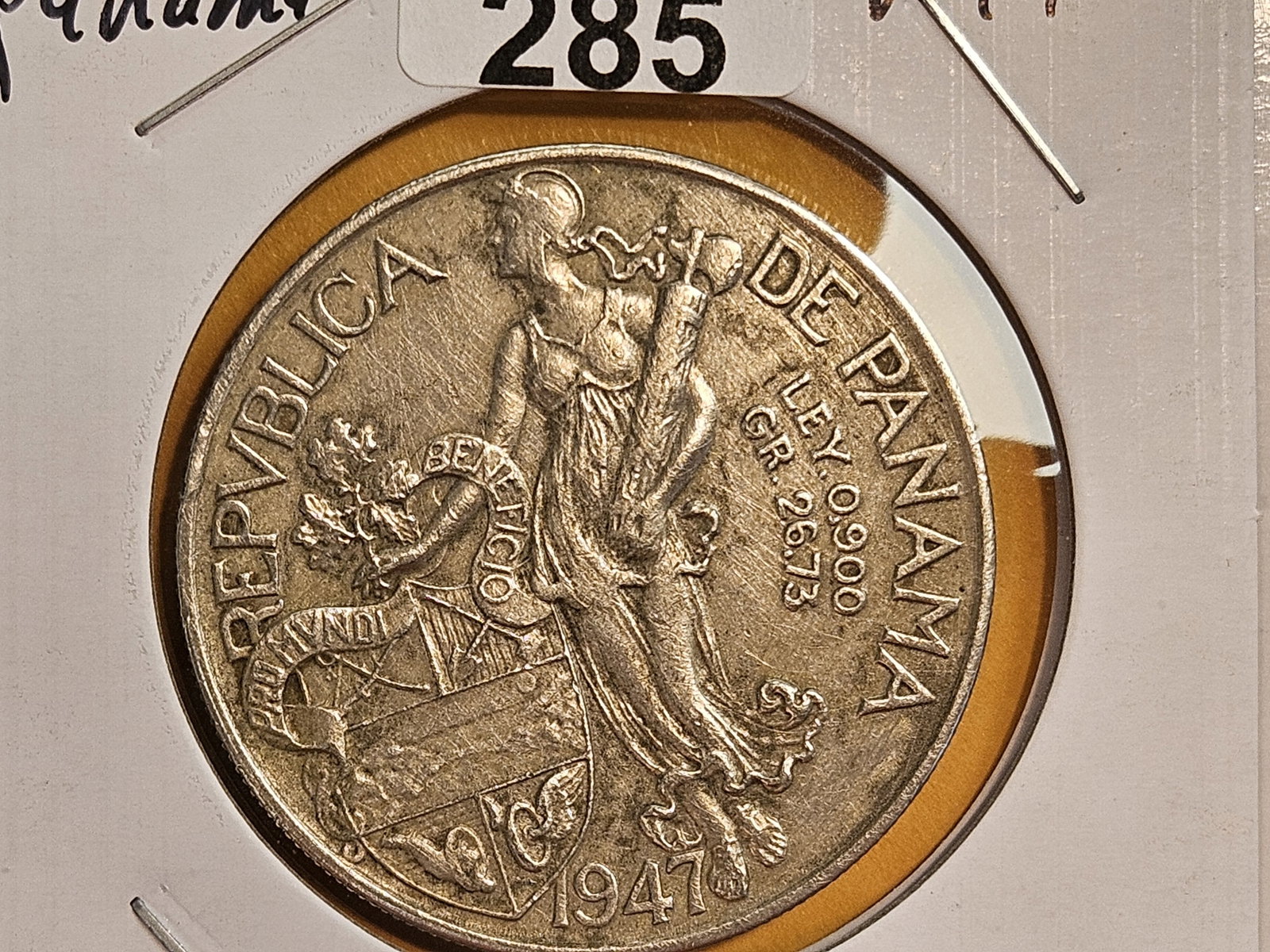 1947 Panama silver Balboa: KM # 13