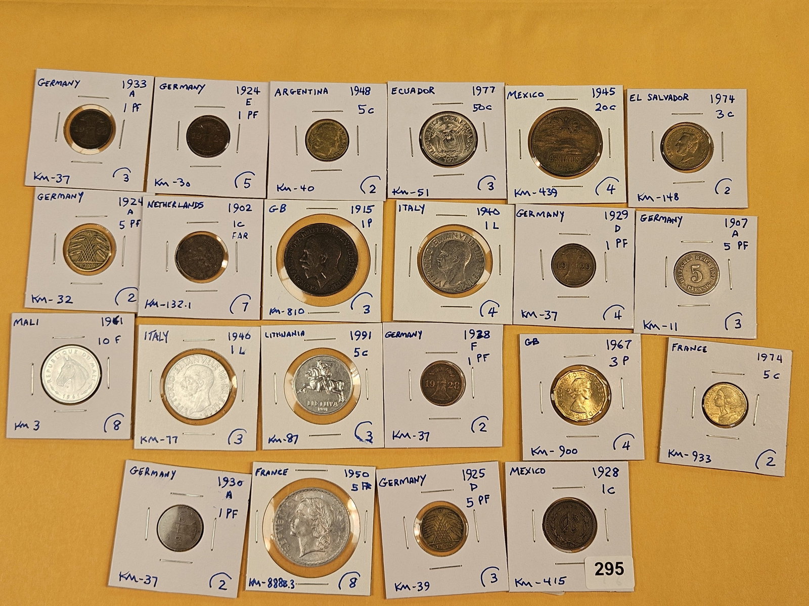 Twenty-two mixed World coins: Nice mix