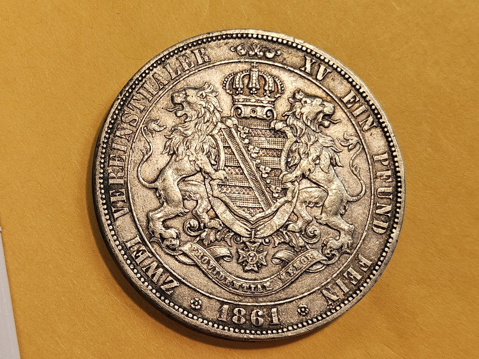 Key Date! 1861-B German States Saxony-Albertine silver 2 thaler - 10
