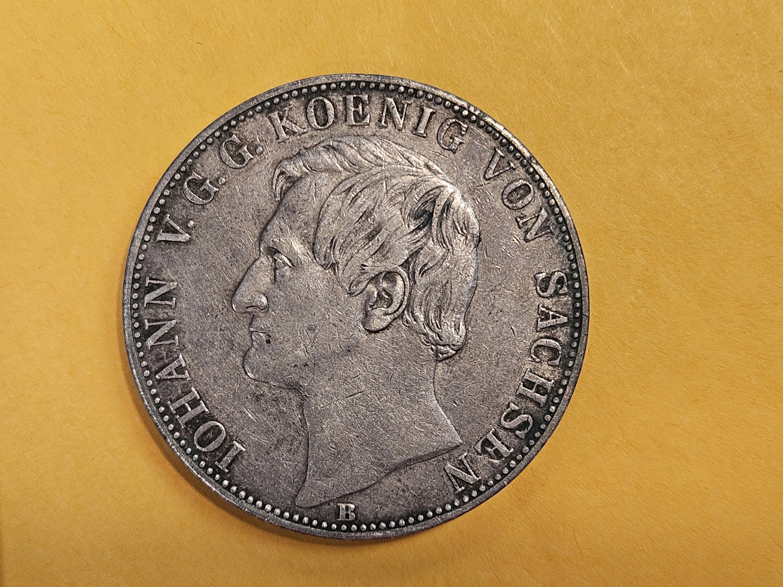 Key Date! 1861-B German States Saxony-Albertine silver 2 thaler - 7