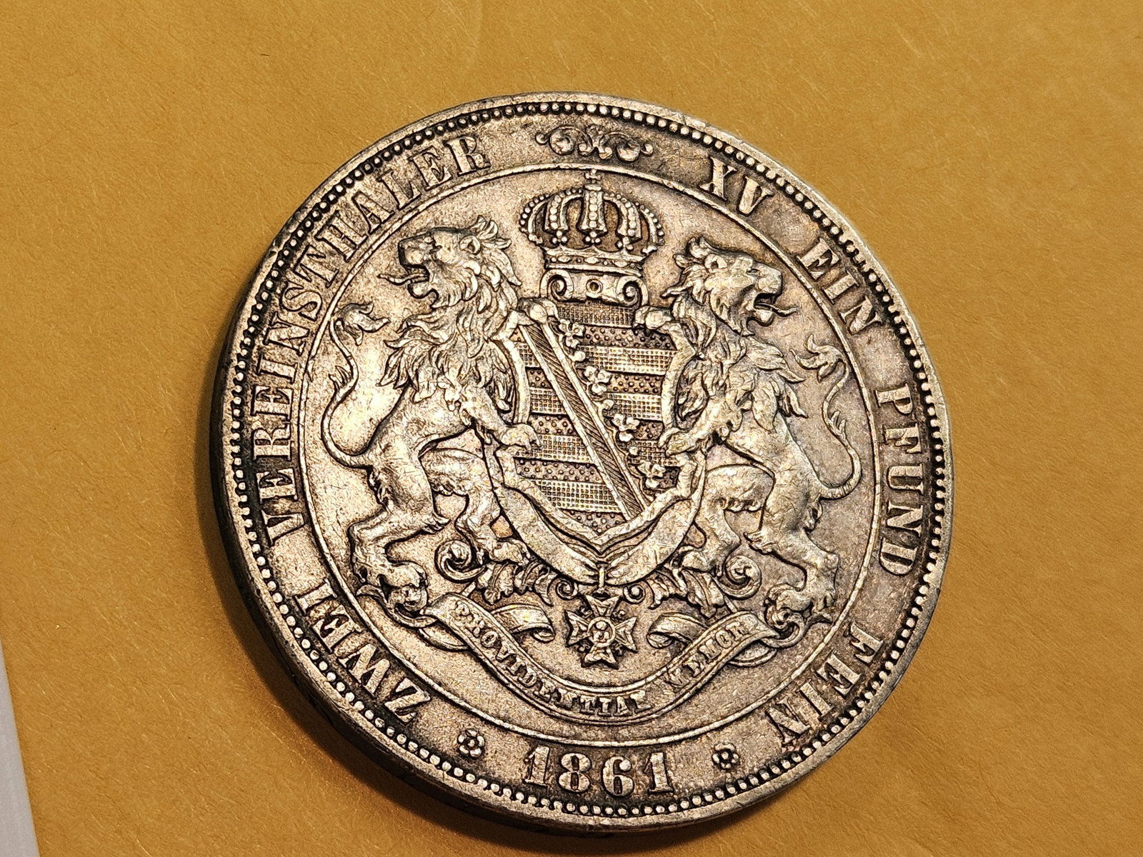 Key Date! 1861-B German States Saxony-Albertine silver 2 thaler - 9