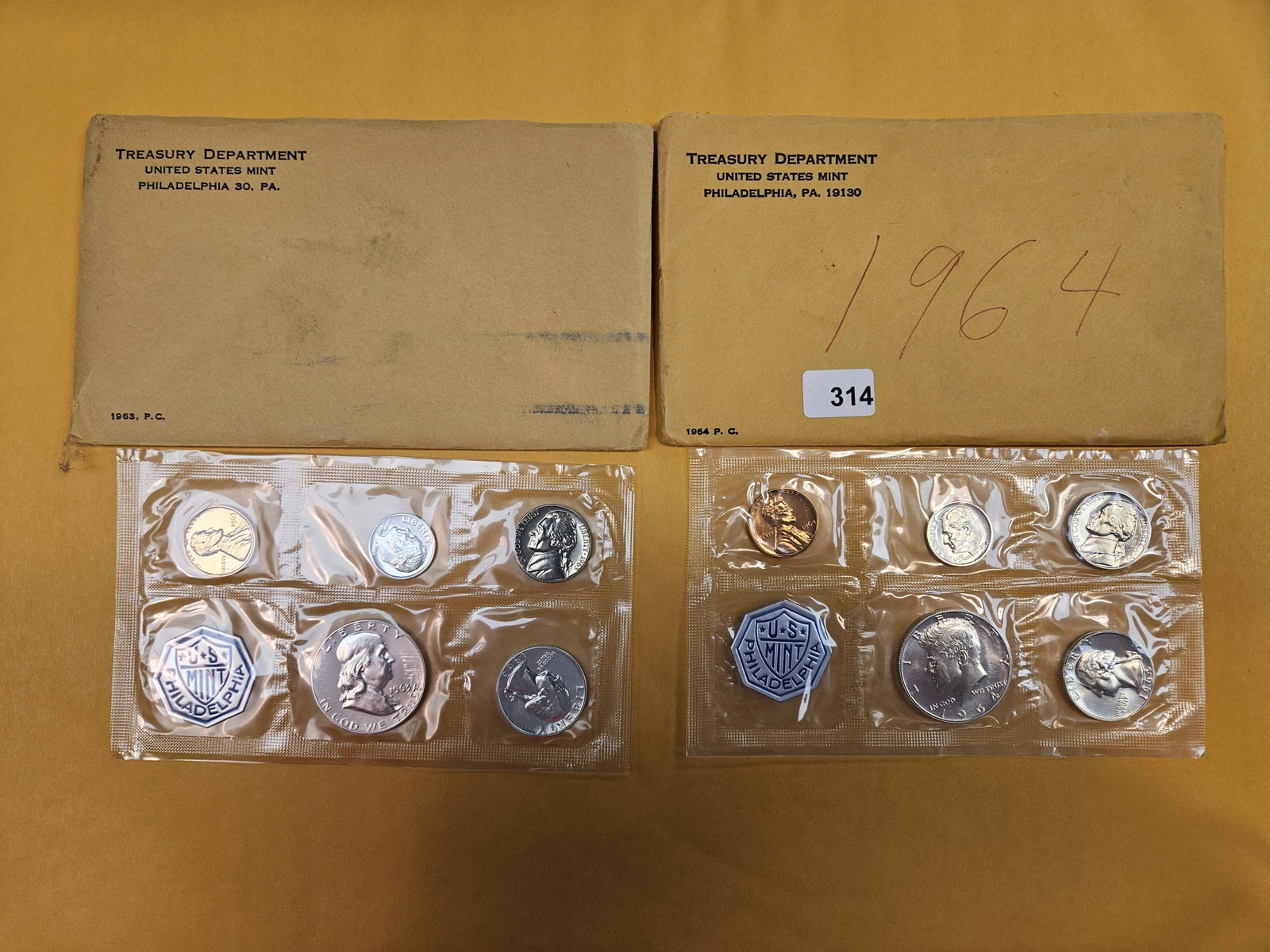 1963 and 1964 US SILVER Proof Sets: Both in OGP