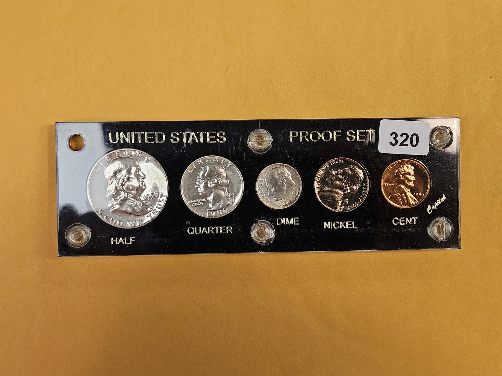 GEM Proof 1959 US Silver Proof Set: In Capital plastic holder