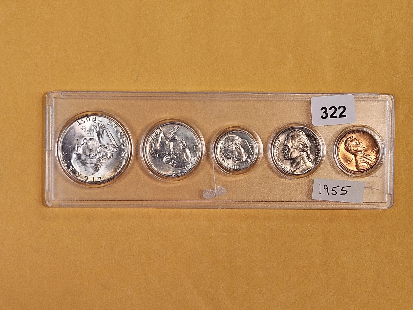 GEM Brilliant Uncirculated 1955 US Mint Set: In Whitman Holder. 55 and 55-D