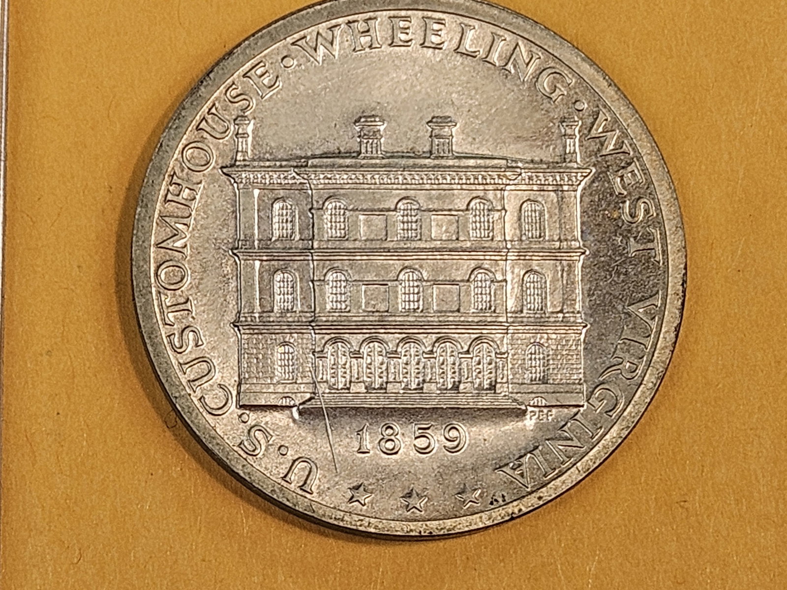 GEM (1974) Silver US Customs medal: (1974) Silver 34mm Wheeling, West Virginia U.S. Customhouse Medal