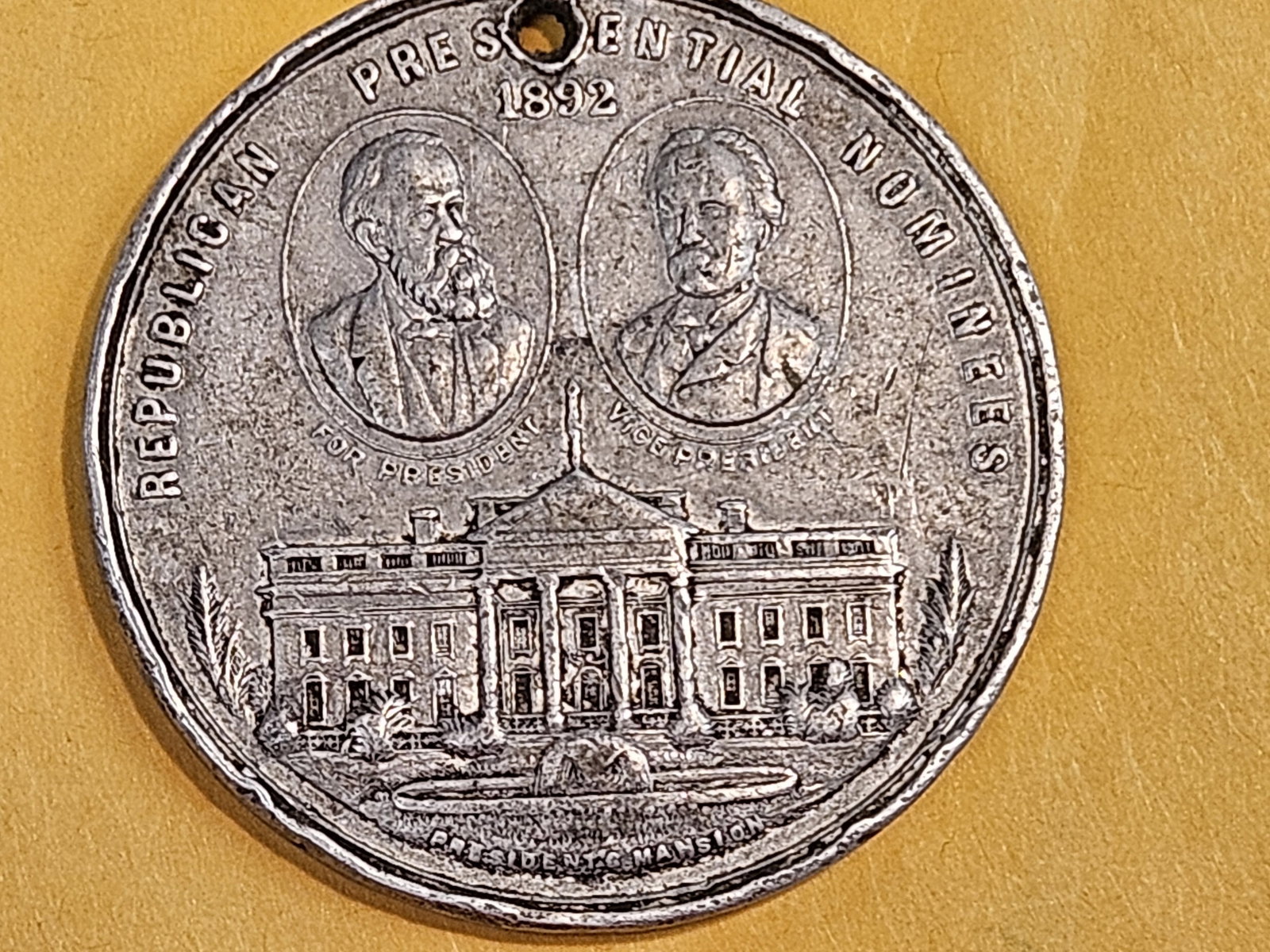 Scarcer 1892 Republican Presidential Nominees medal: Holed for suspension