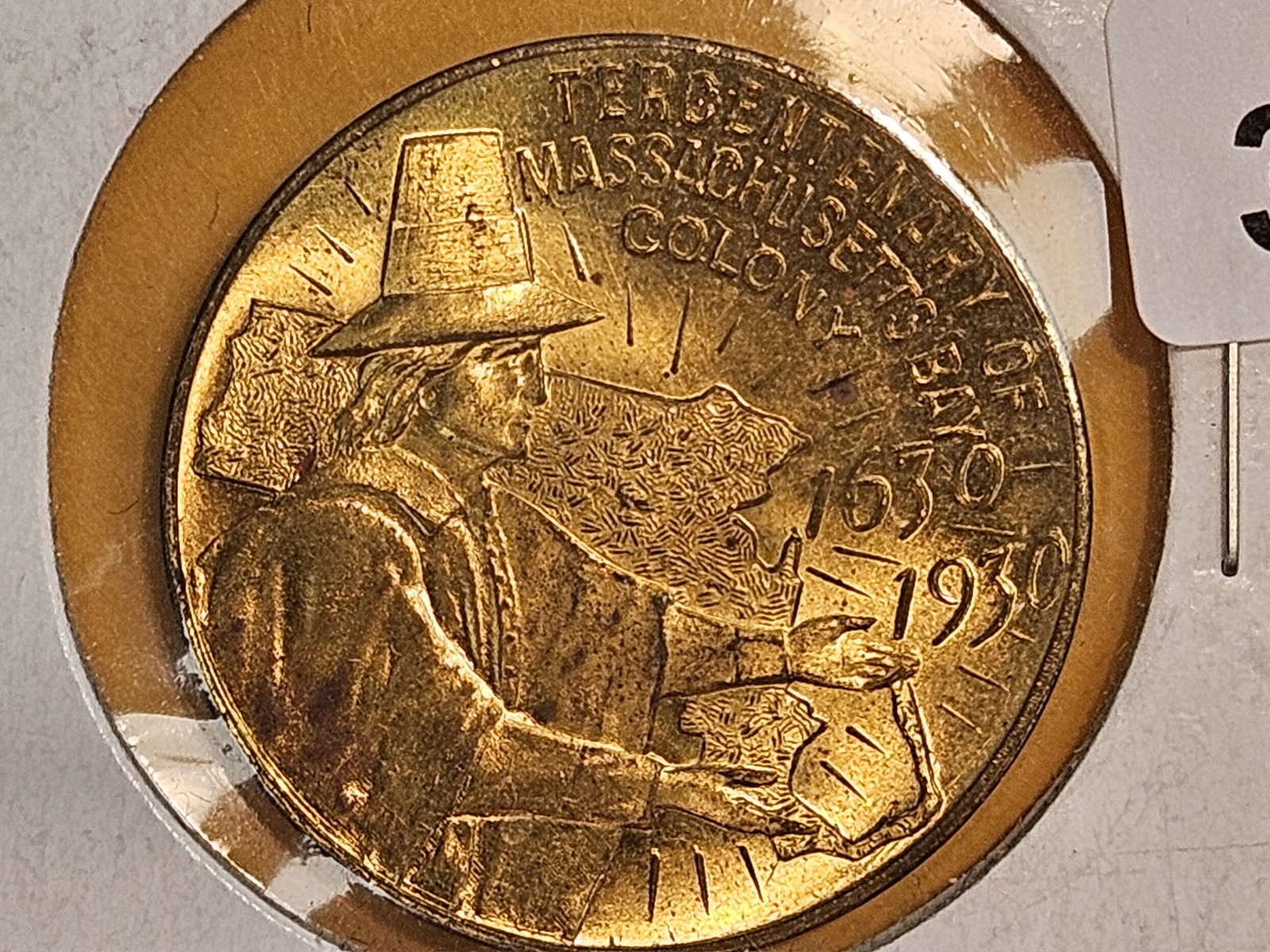 GEM 1930 Massachusetts Tercentenary Medal: Near Prooflike
