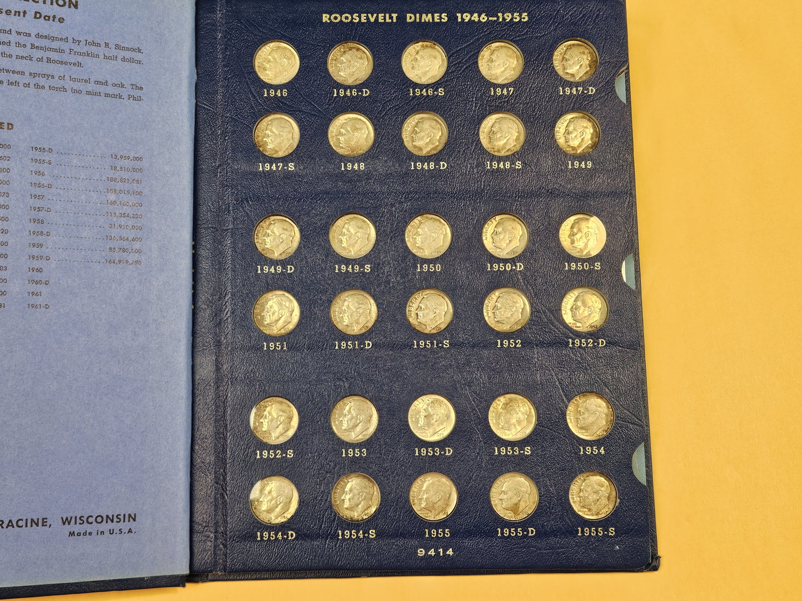 Complete set of Silver Roosevelt Dimes - 2