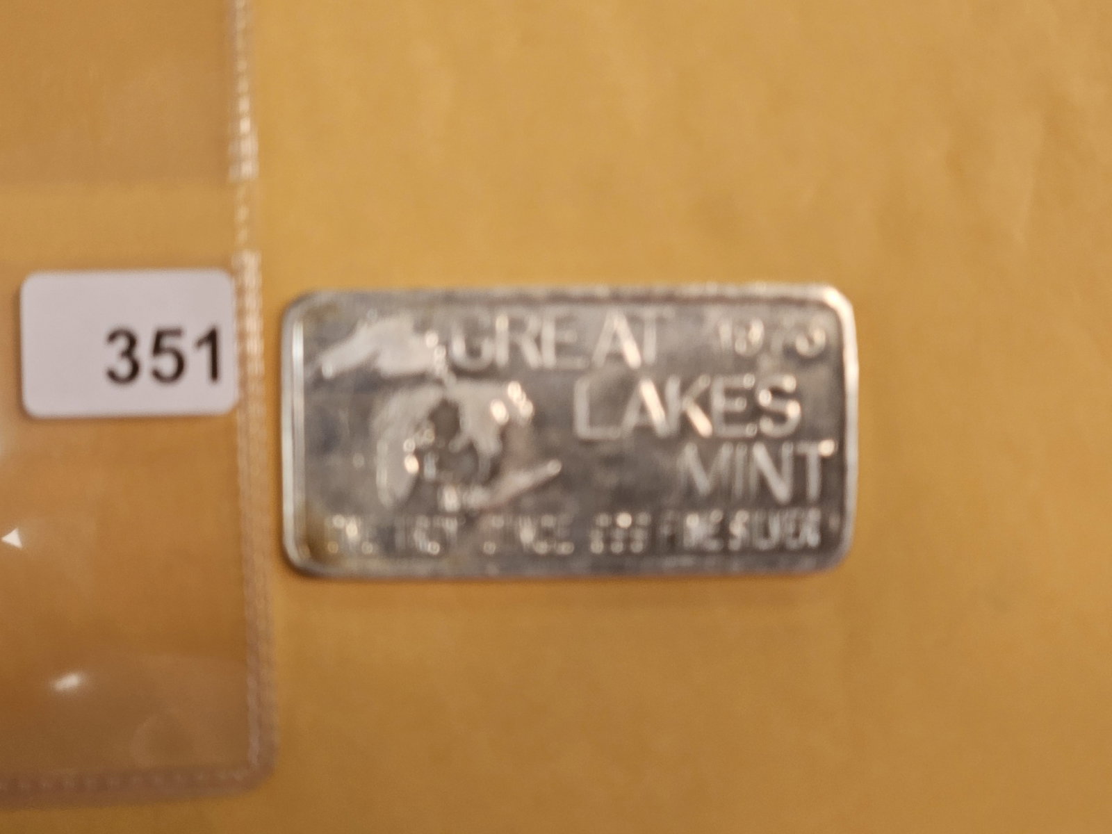 One Troy ounce .999 fine silver art bar: Great Lakes Mint