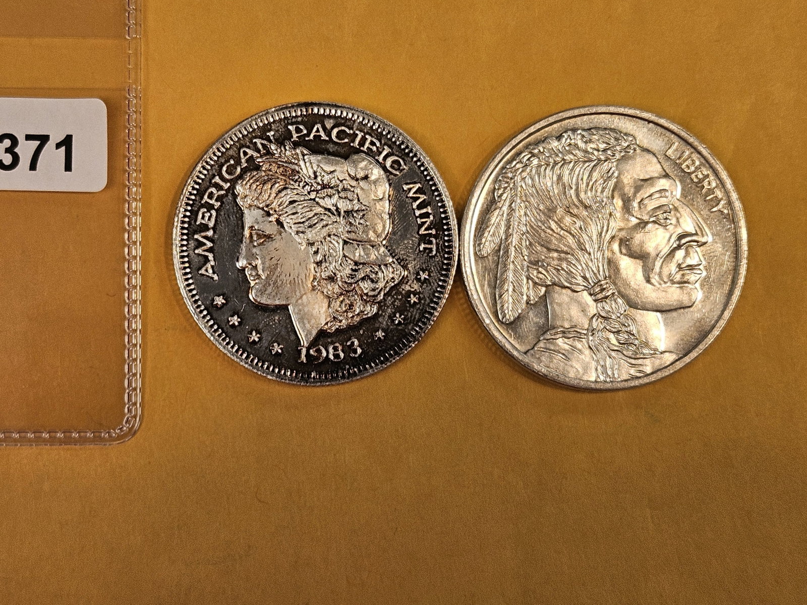 Two 1-troy ounce .999 fine silver art rounds: Mixed