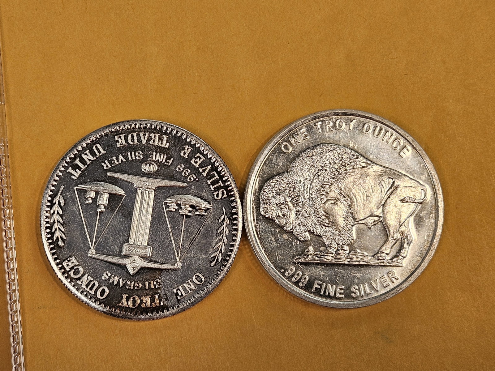 Two 1-troy ounce .999 fine silver art rounds - 2