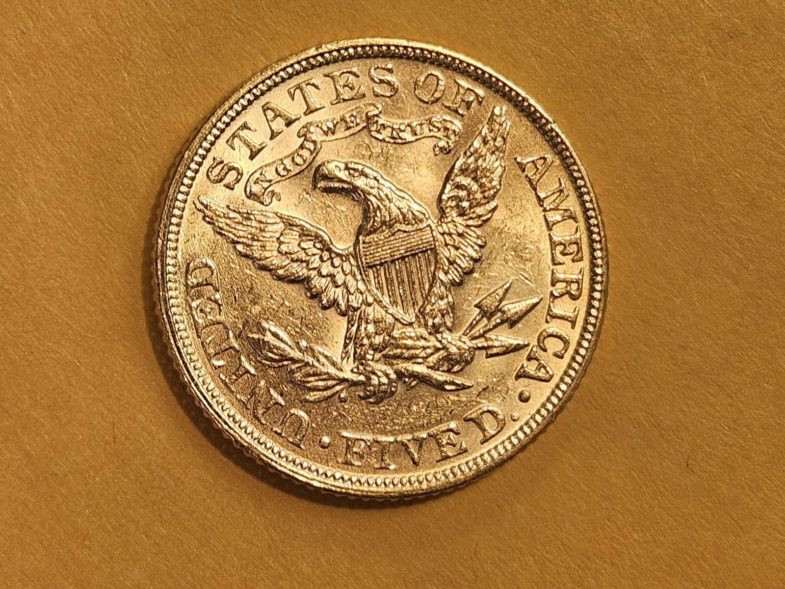 GOLD! Brilliant About Uncirculated plus 1895 Gold Liberty Head Five Dollars - 6
