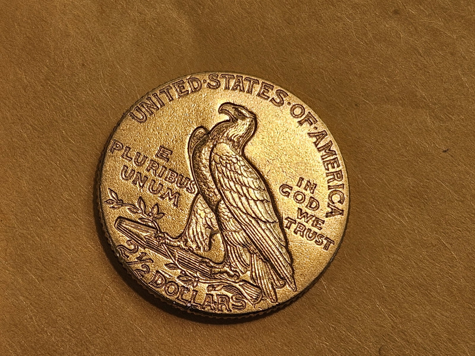GOLD! Brilliant About Uncirculated 1909 Indian Head Gold $2.5 Dollars - 3