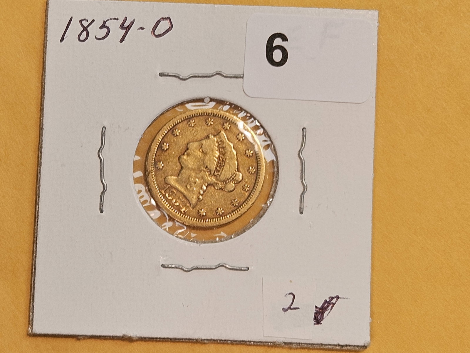 GOLD! 1854-O Liberty Head Gold $2.5 Dollar Quarter Eagle - 2