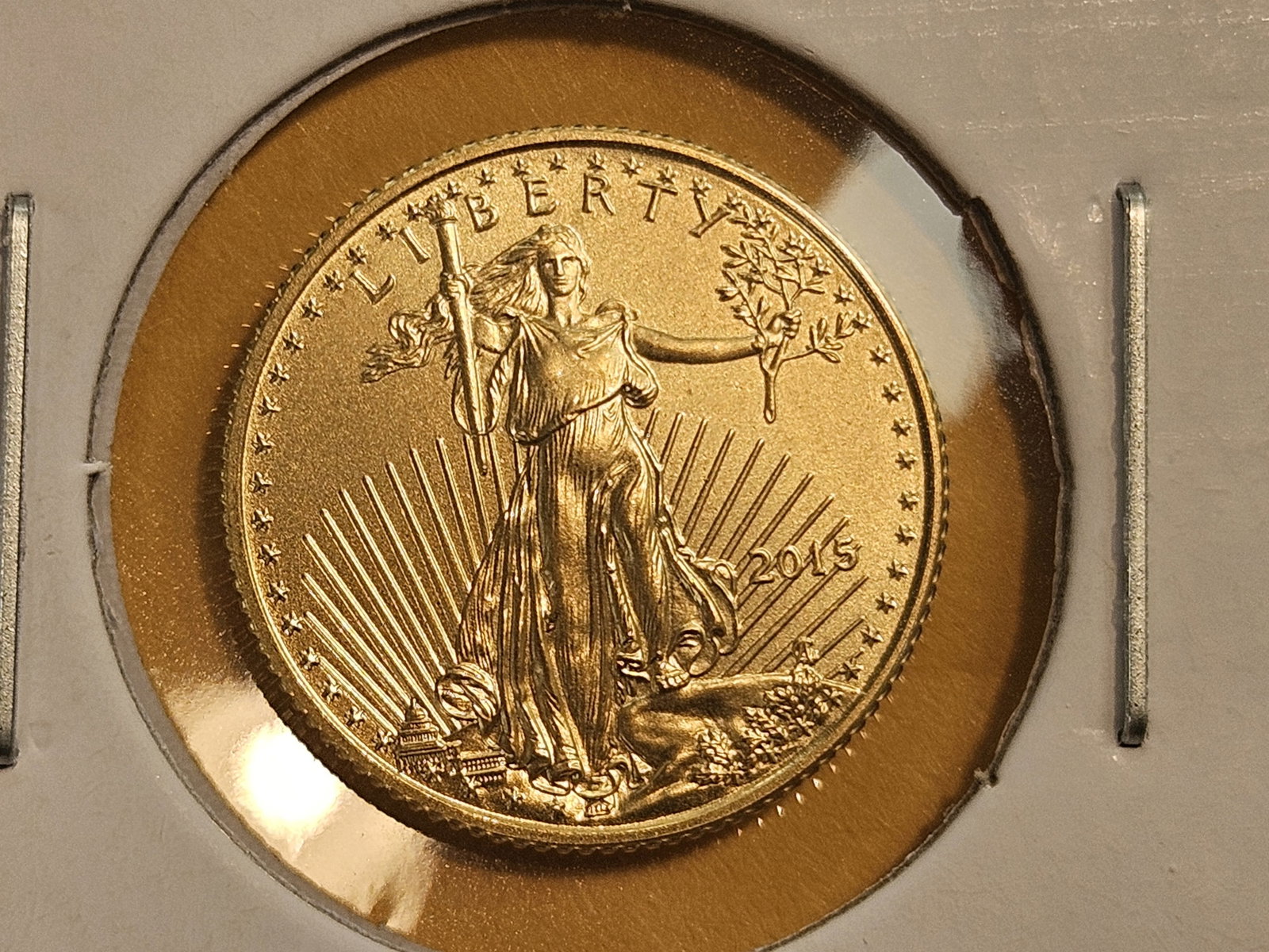 GOLD! GEM Brilliant Uncirculated 2015 American Gold Eagle $5 Dollars (1 of 3)