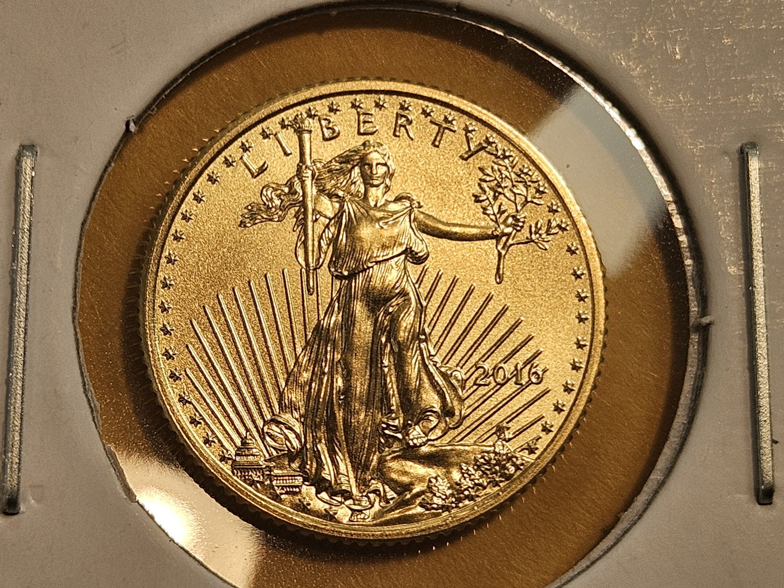 GOLD! GEM Brilliant Uncirculated 2016 American Gold Eagle $5 Dollars (1 of 3)