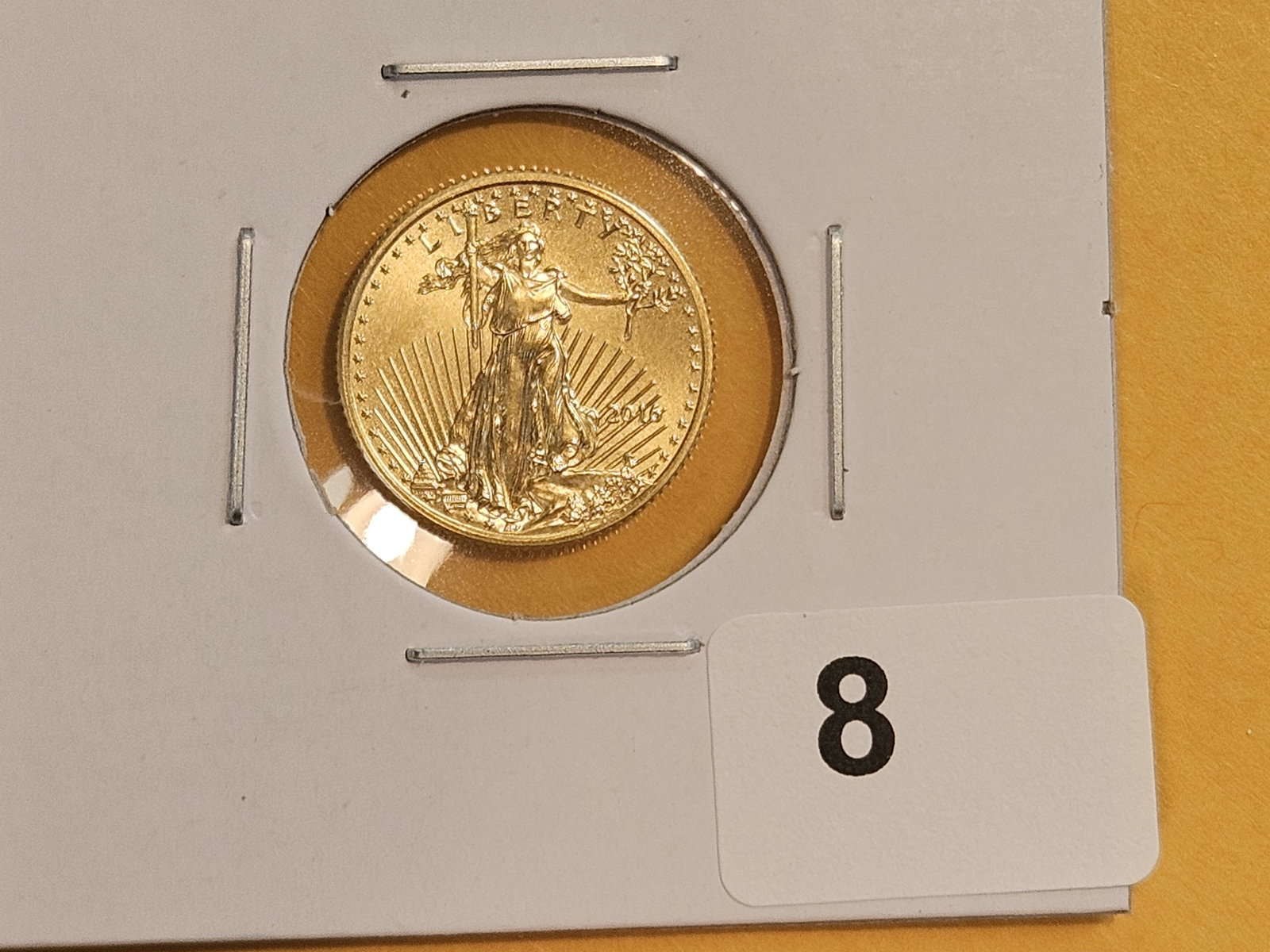 GOLD! GEM Brilliant Uncirculated 2016 American Gold Eagle $5 Dollars - 2
