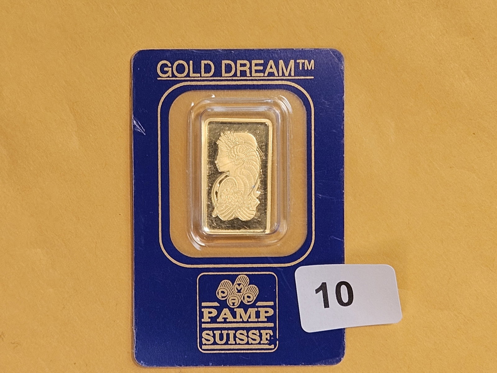 GOLD! PAMP SUISSE 2.5 Gram .9999 fine gold bar: In original assay certificate
