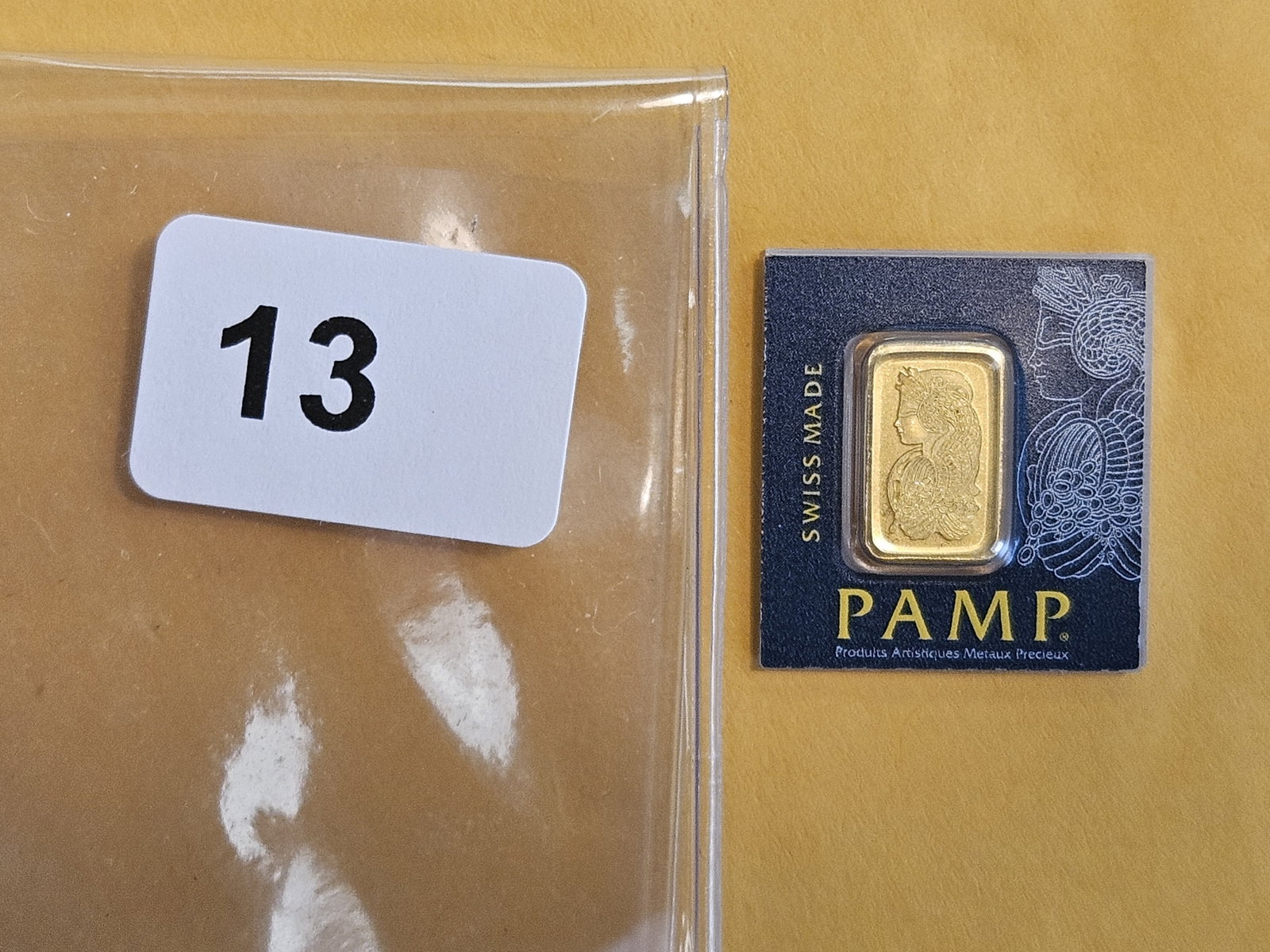 GOLD! PAMP SUISSE 1 Gram .9999 fine gold bar: In original assay certificate