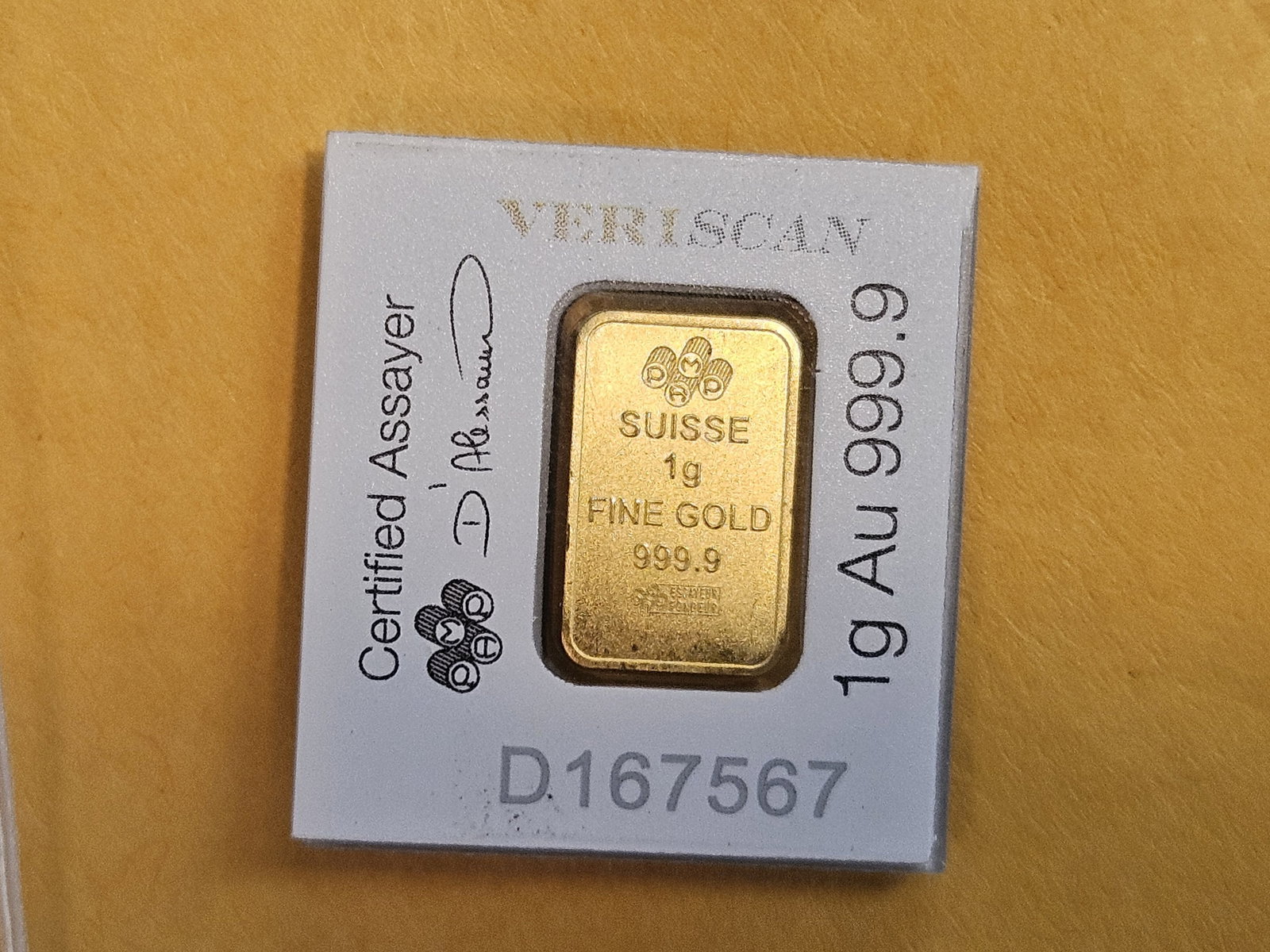 GOLD! PAMP SUISSE 1 Gram .9999 fine gold bar - 2