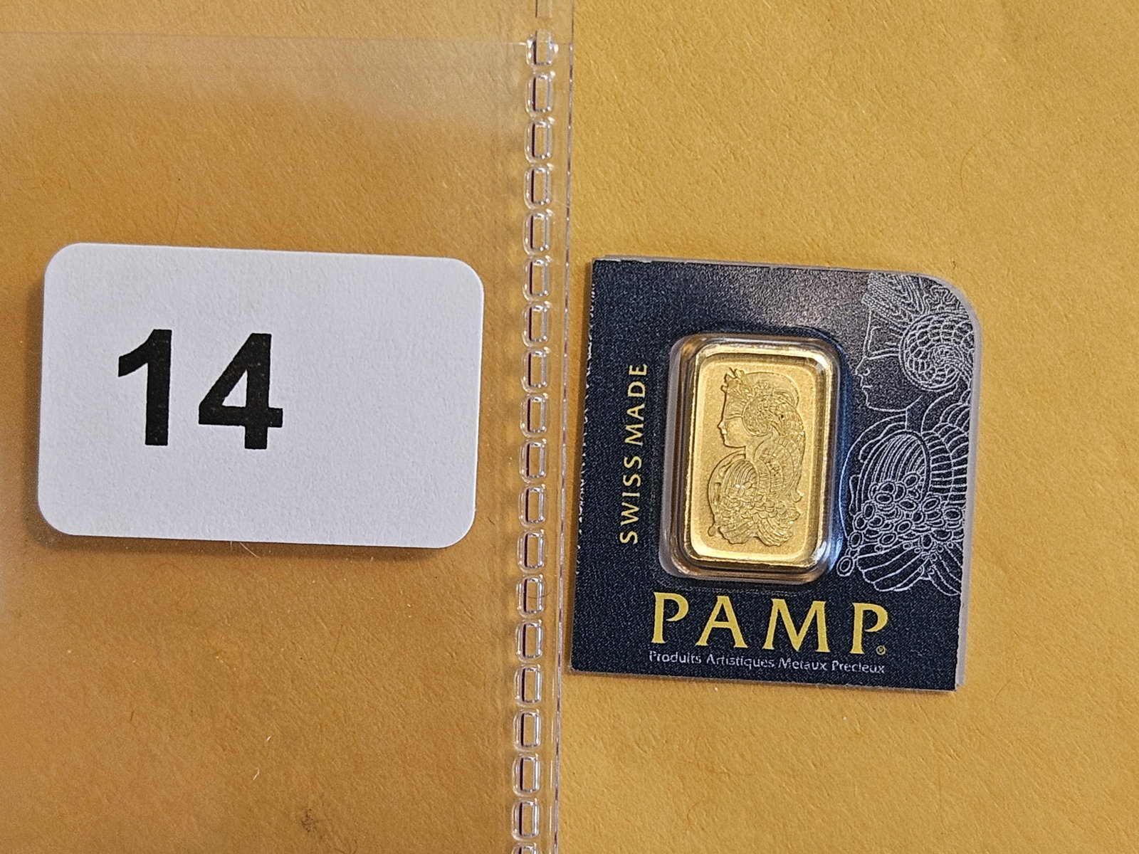 GOLD! PAMP SUISSE 1 Gram .9999 fine gold bar: In original assay certificate