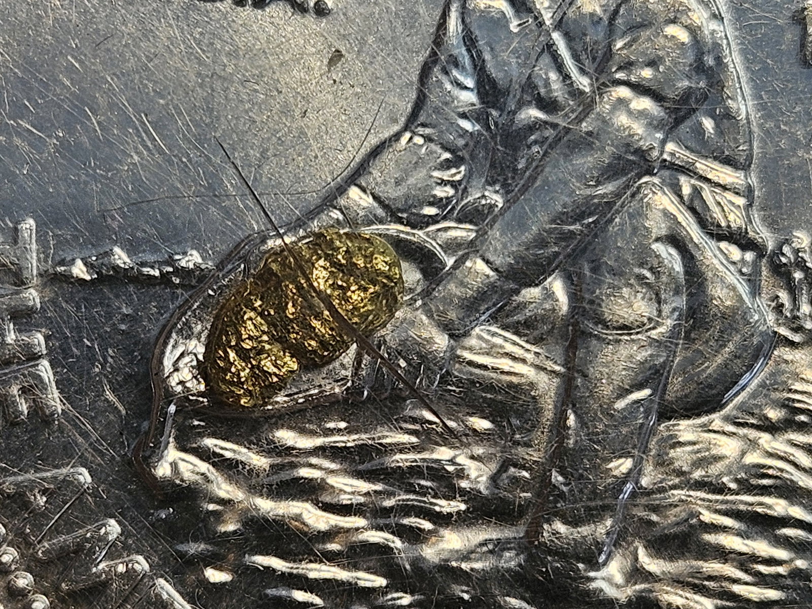 GOLD….and silver! Englehard Silver Round with GOLD Nuggets - 2