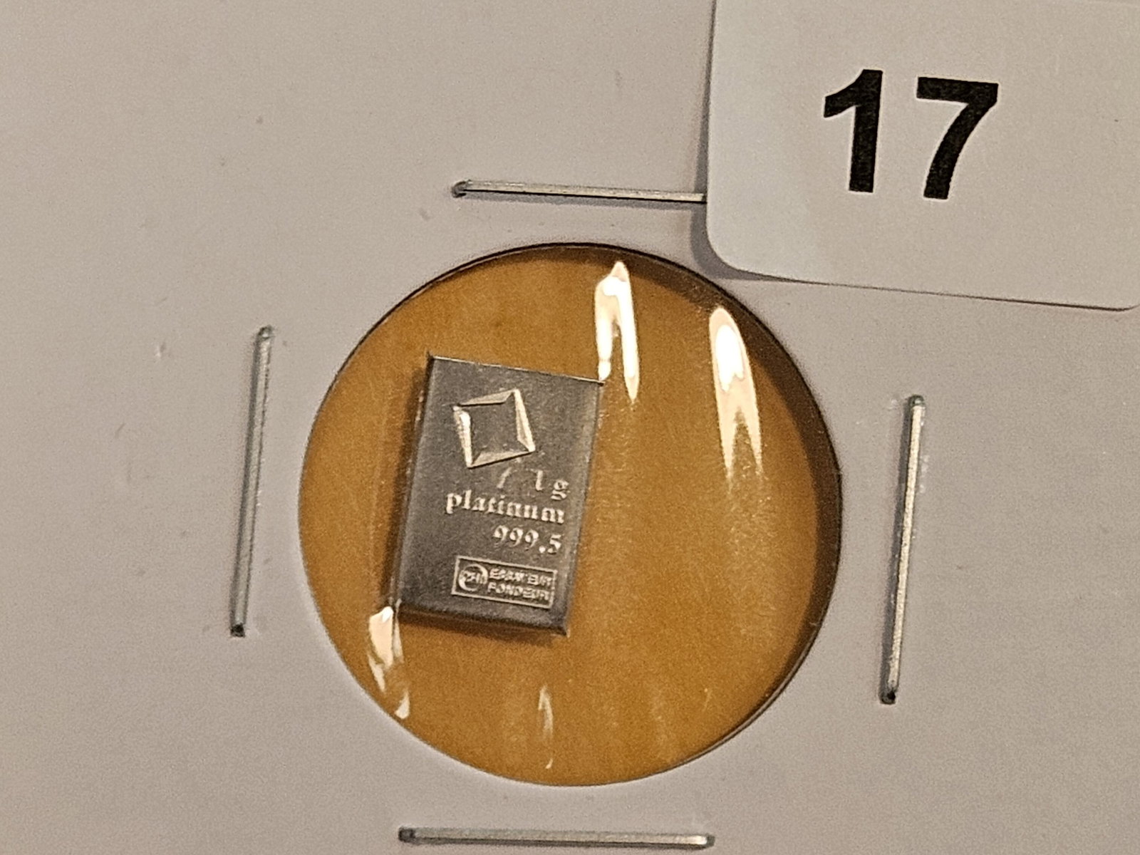 PLATINUM! Valcambi Fractional One Gram .9995 fine Platinum Bar - 2