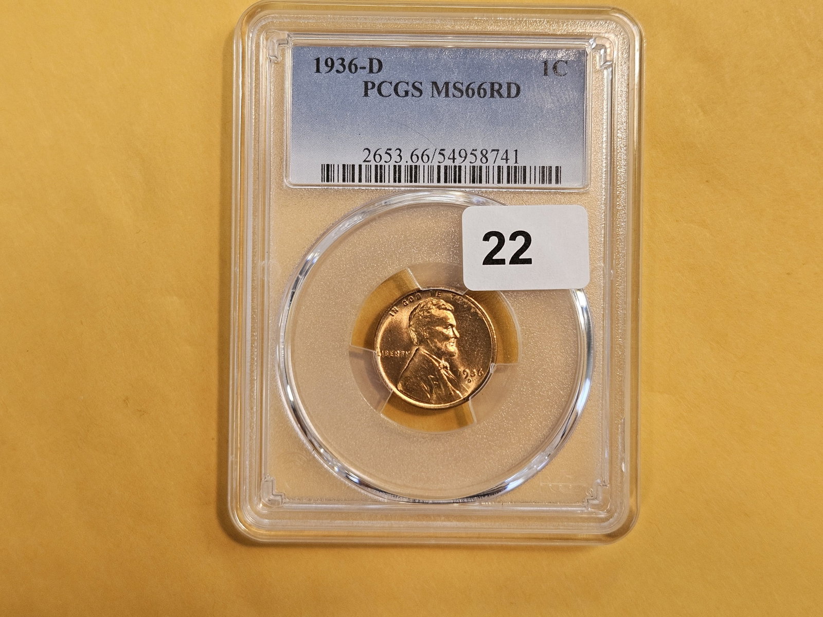 GEM! PCGS 1936-D Wheat cent in Mint State 66 RED - 2