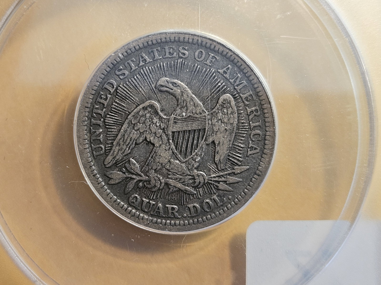 ANACS 1853 With Arrows and Rays Seated Liberty Silver Quarter - 4