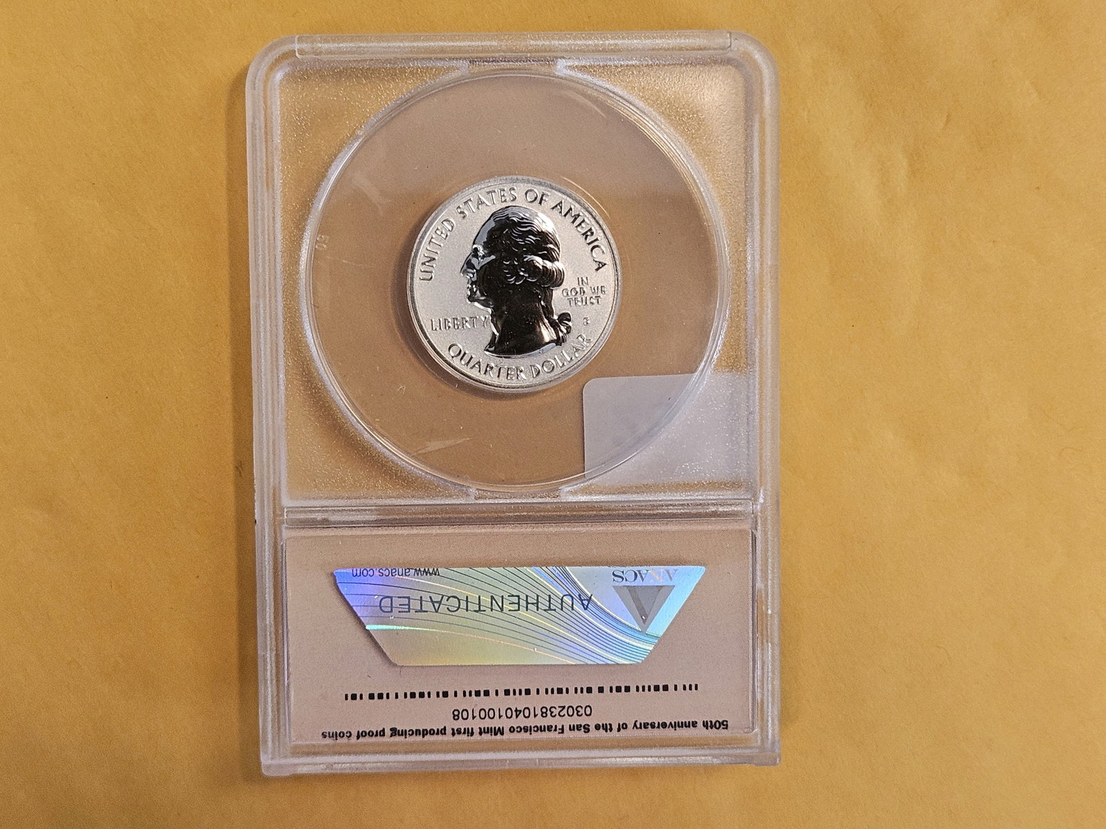 PERFECT! ANACS 2018-S SILVER Washington Quarter in Reverse Proof 70 Deep Cameo - 3
