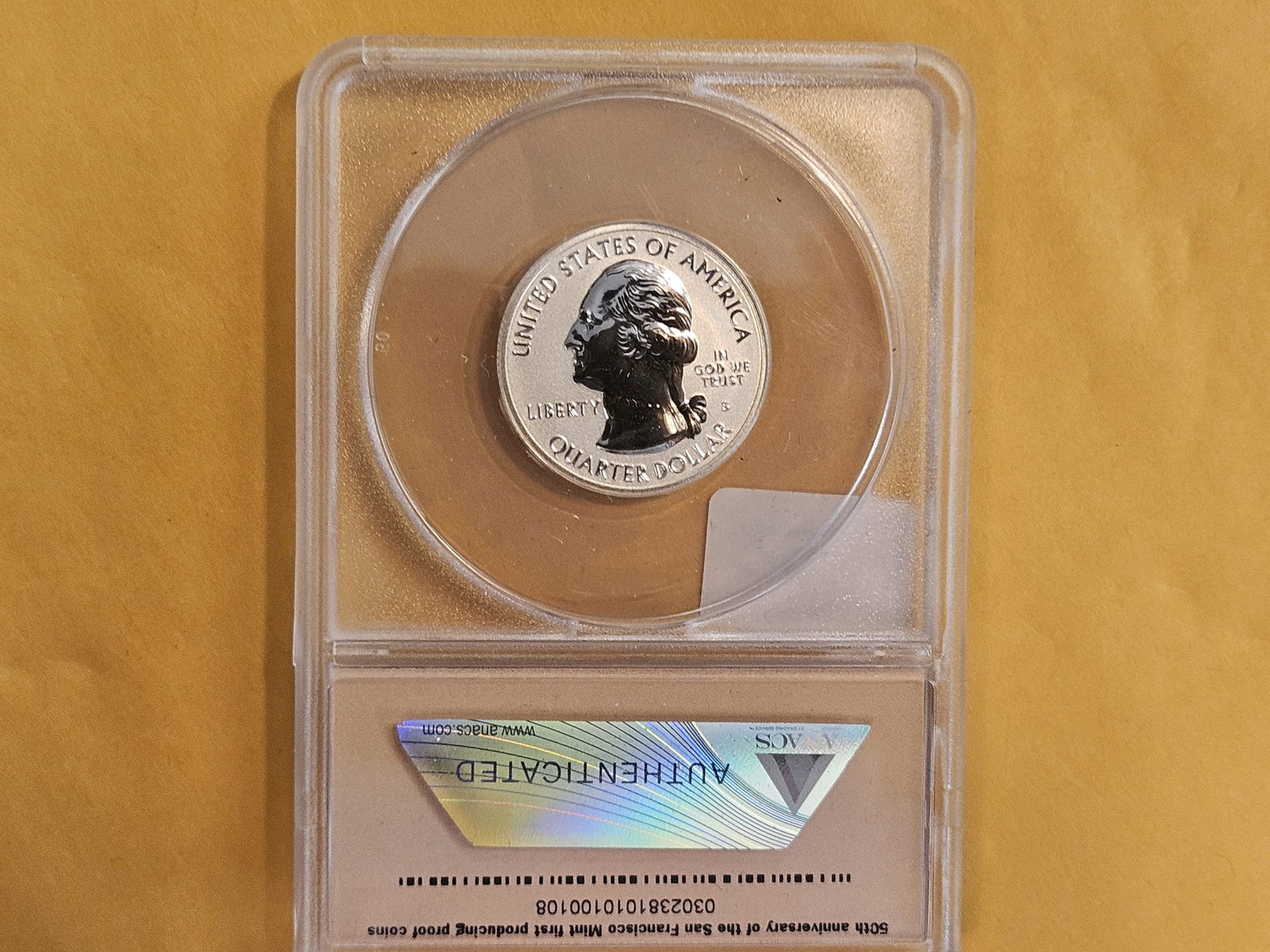 PERFECT! ANACS 2018-S SILVER Washington Quarter in Reverse Proof 70 Deep Cameo - 3