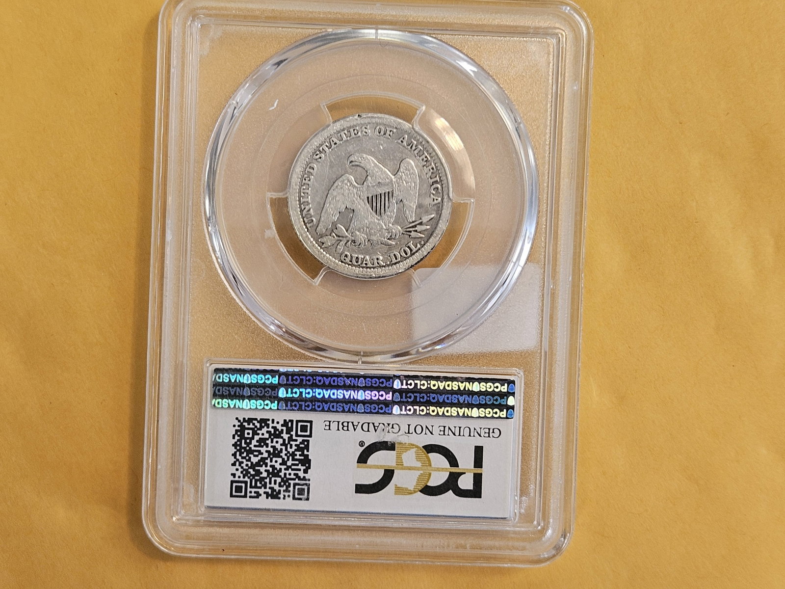 PCGS 1855 With Arrows Seated Liberty Silver Quarter - 2