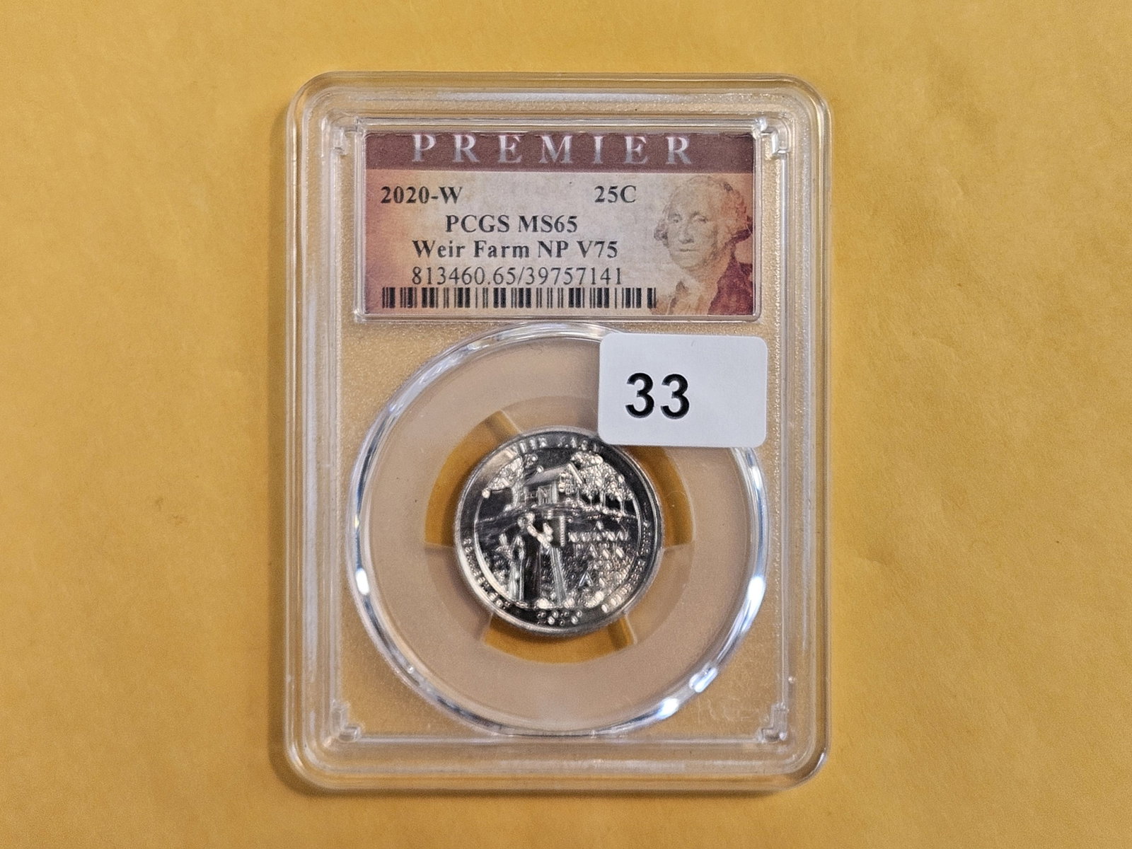 GEM! West Point Mint! PCGS 2020-W Washington Quarter: Weir Farm. Graded in Mint State 65
