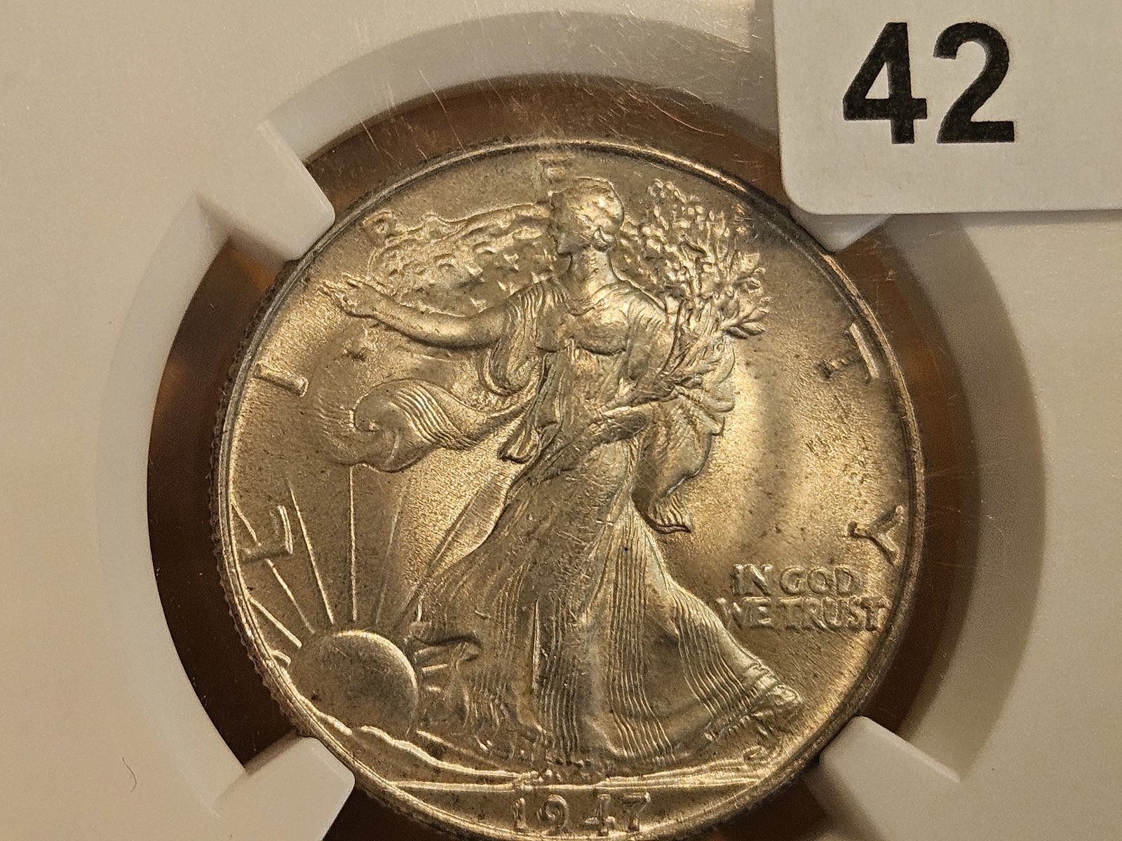 NGC 1947 Walking Liberty silver Half Dollar in Mint State 64 - 4