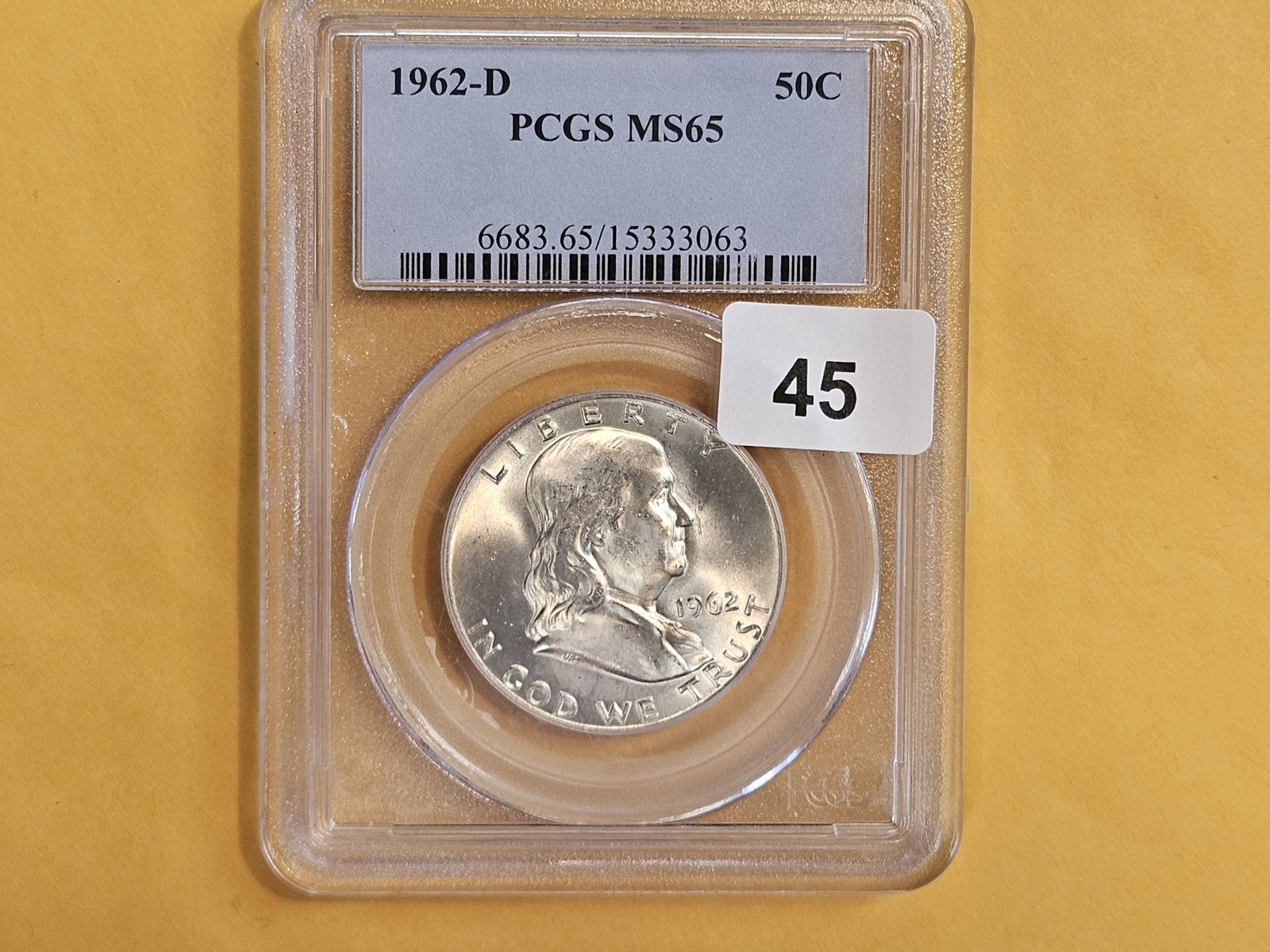 GEM! PCGS 1962-D Franklin Half Dollar in Mint State 65 - 2
