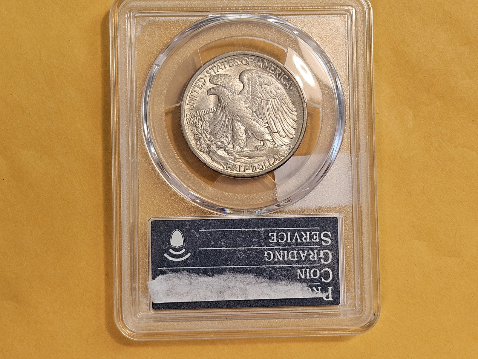 PCGS 1916-D Walking Liberty silver Half Dollar in Brilliant About Uncirculated plus - details - 5