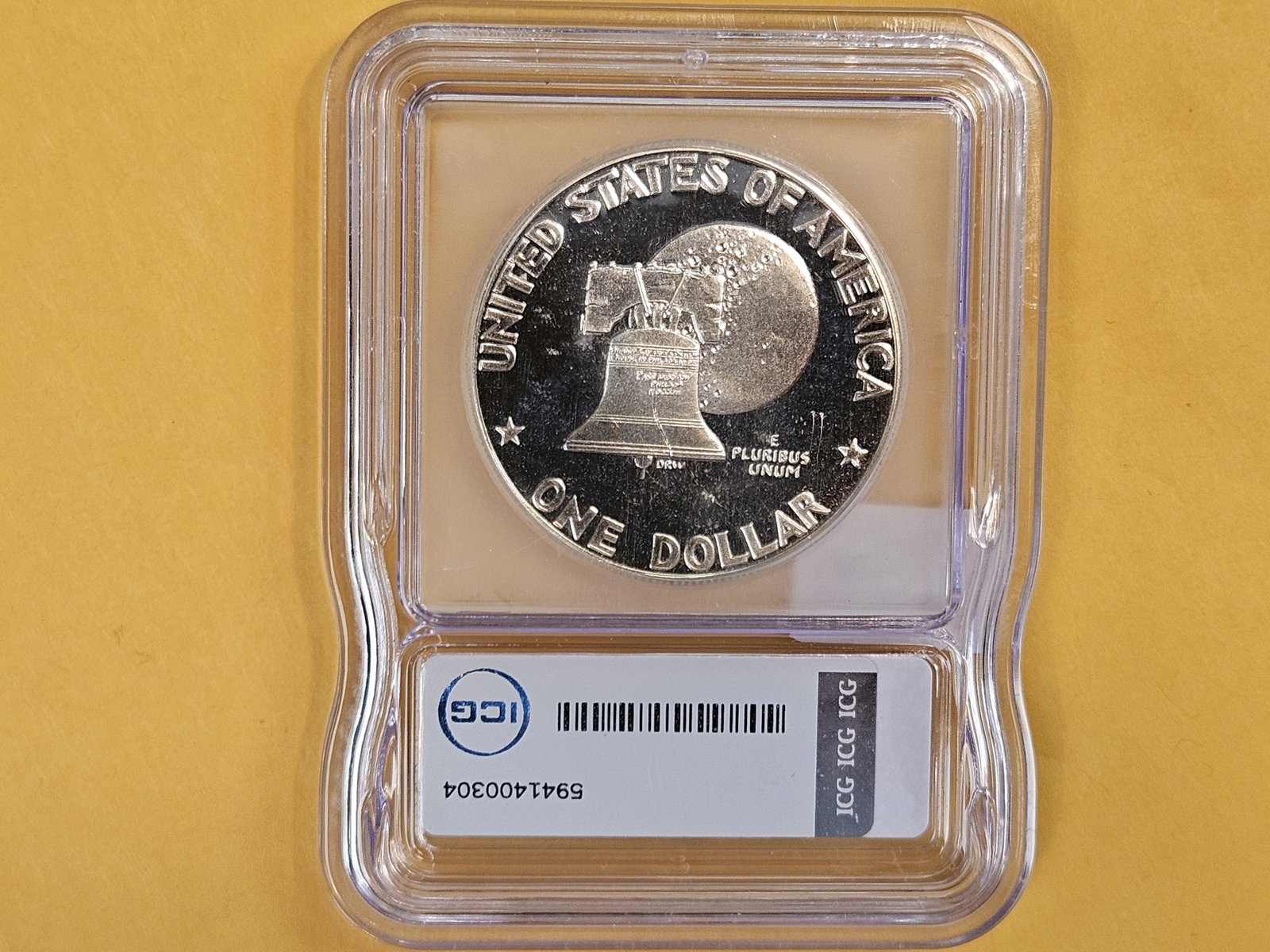 ICGS 1976-S SILVER Eisenhower Dollar in Proof 69 Deep Cameo - 2
