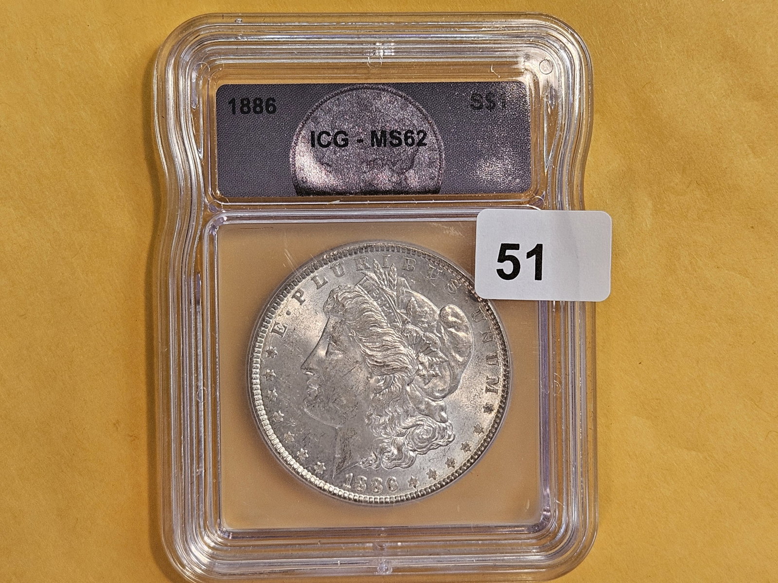 ICG 1886 Morgan Dollar in Mint State 62 - 2