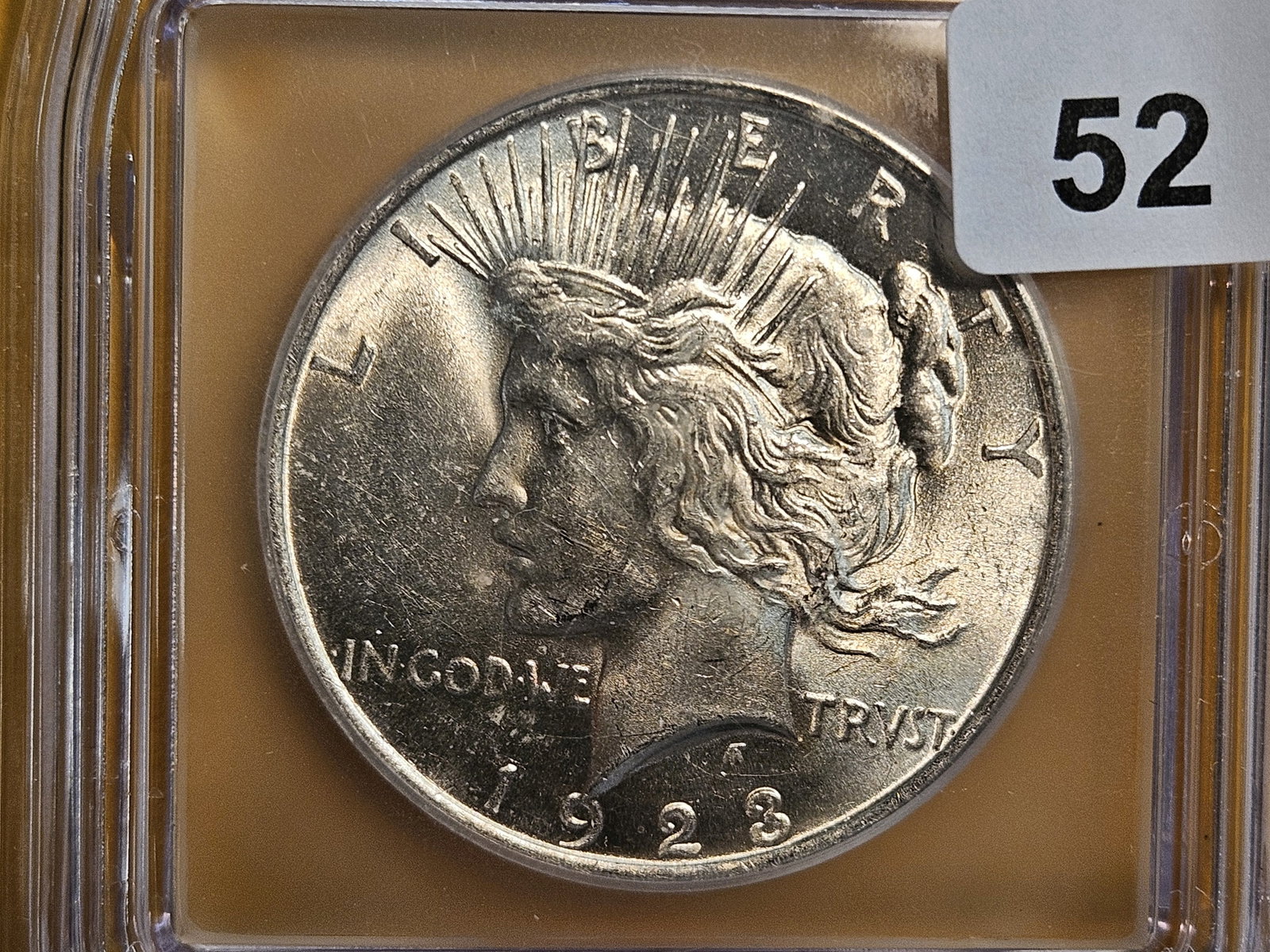 ICG 1923 Peace Silver Dollar in Mint State 62: Looks better than a 62!