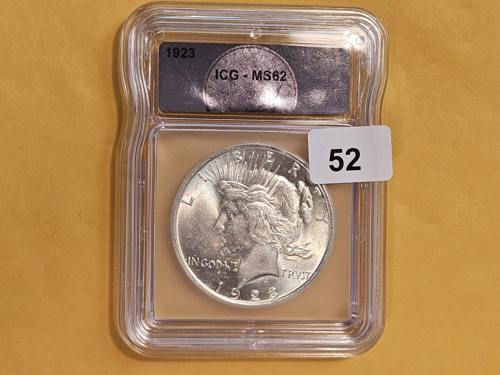 ICG 1923 Peace Silver Dollar in Mint State 62 - 2