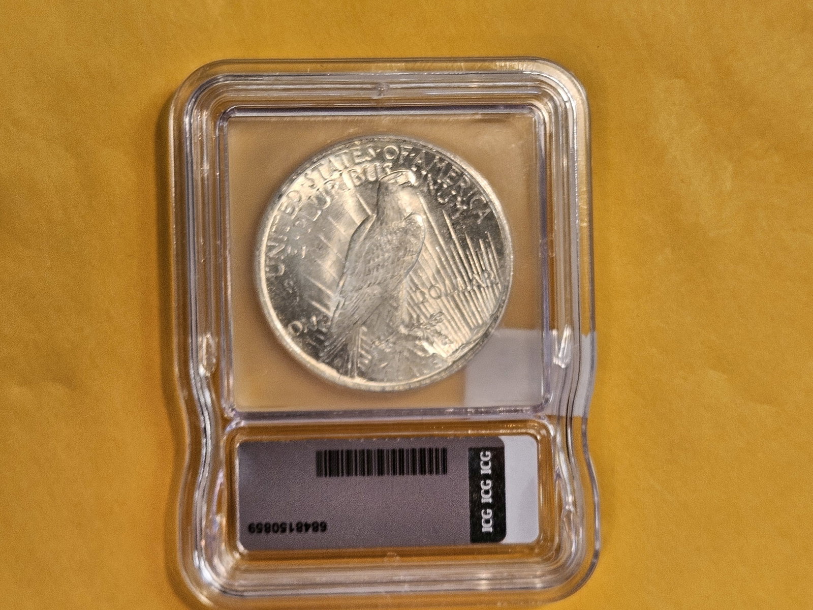 ICG 1923 Peace Silver Dollar in Mint State 62 - 3