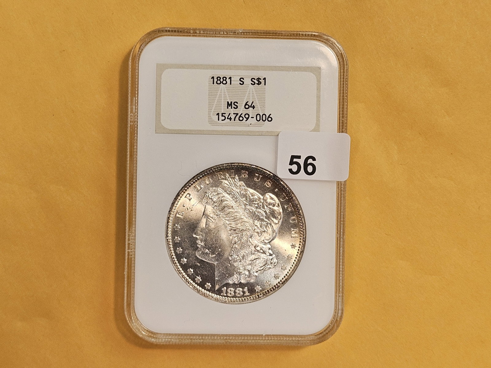 * NGC 1881-S Morgan Dollar in Mint State 64 - 2