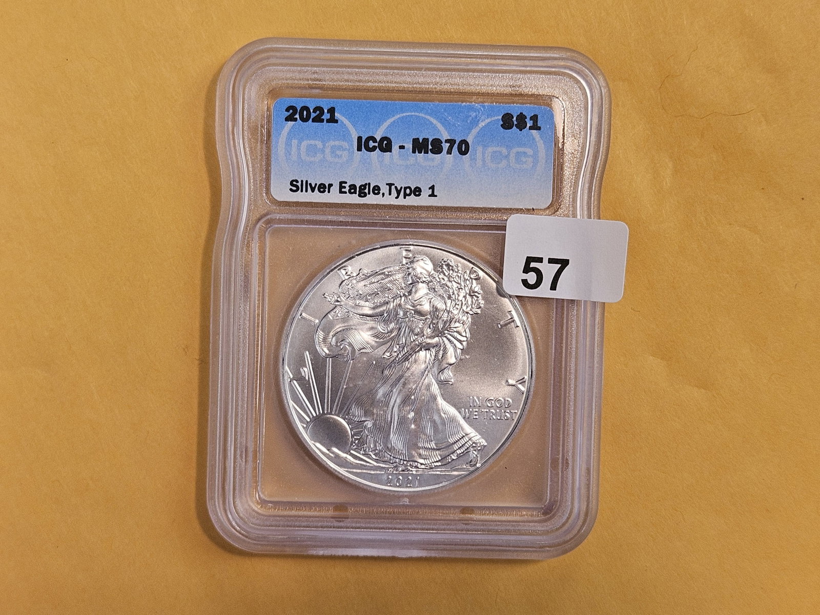 PERFECT! ICG 2021 American Silver Eagle in Mint State 70: Perfect Grade