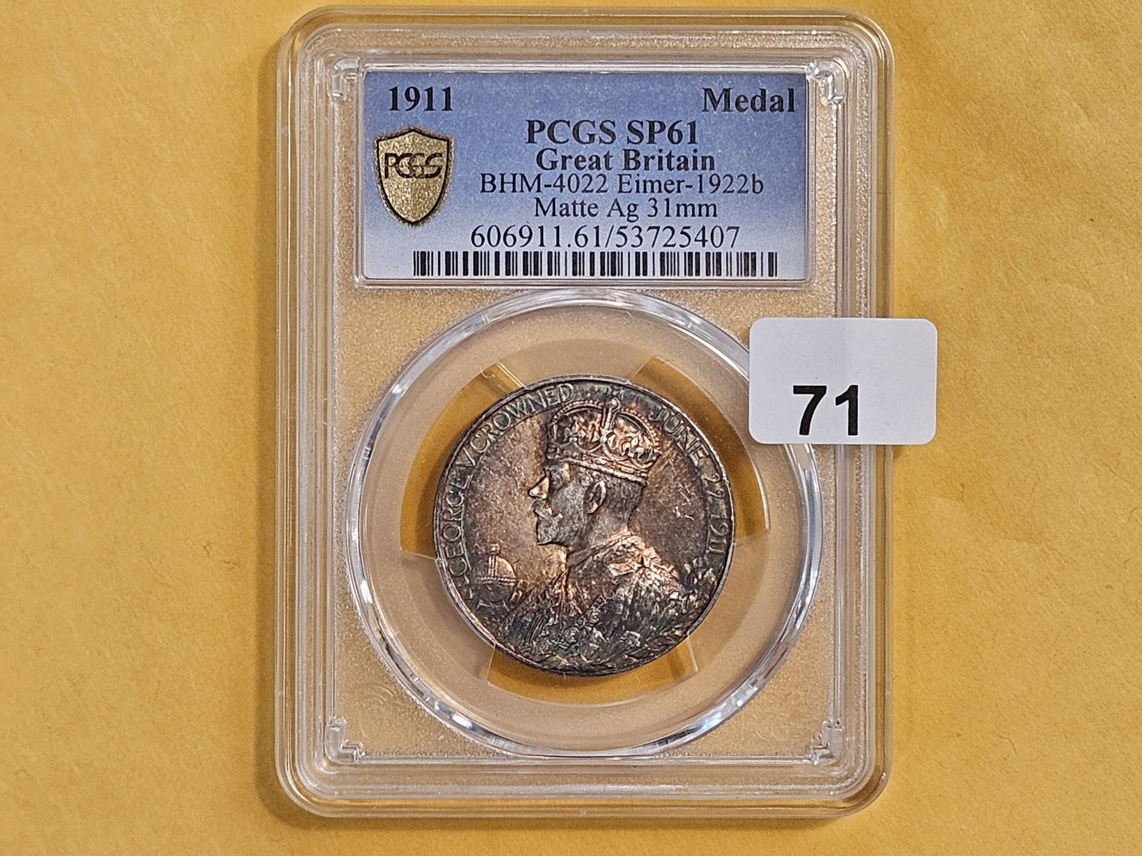 Another Scarce PCGS 1911 Great Britain silver Medal in Specimen 61 - 2