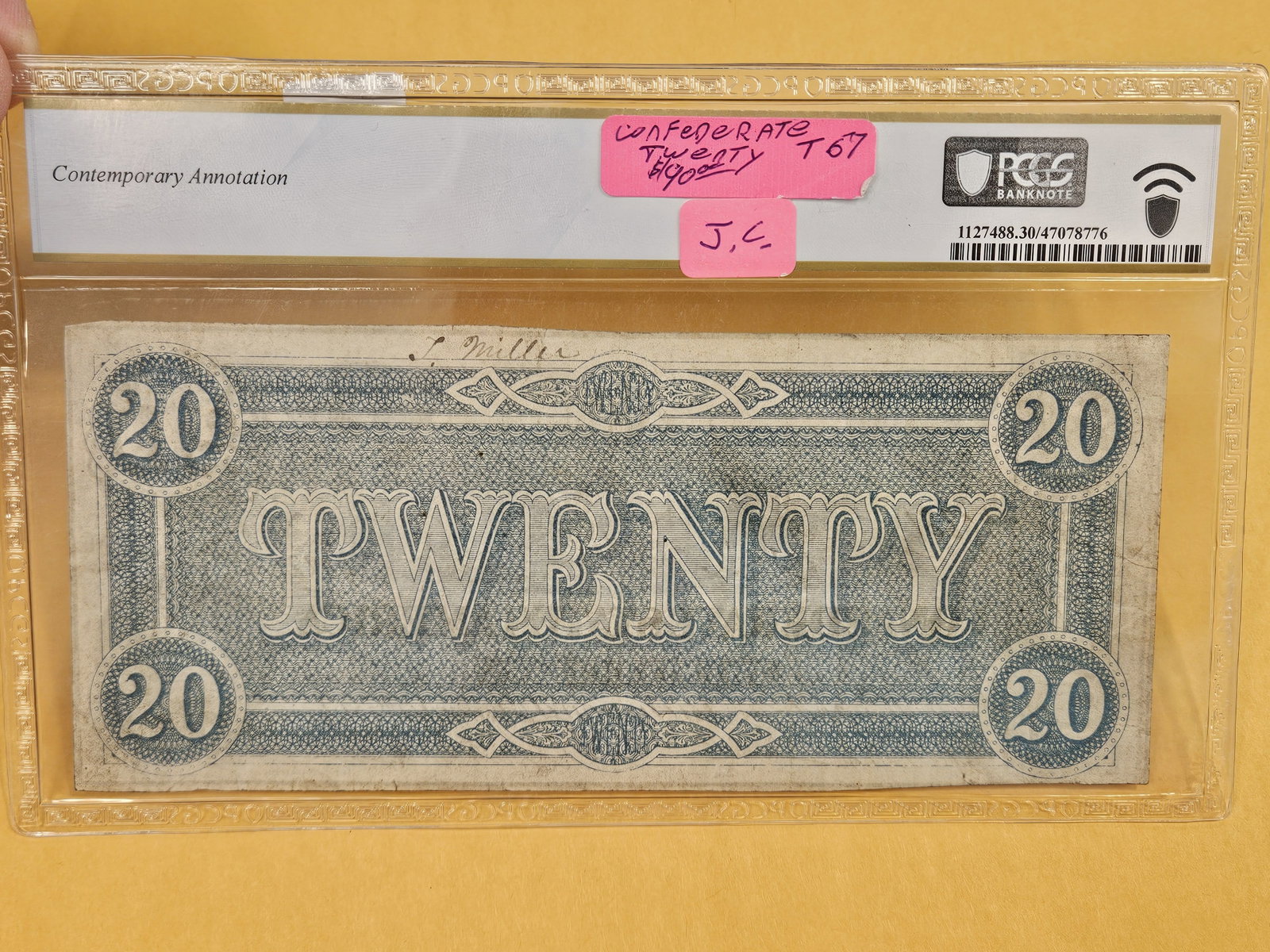 PCGS Banknote 1864 Confederate States of America $20 in Very Fine - 30 - 3