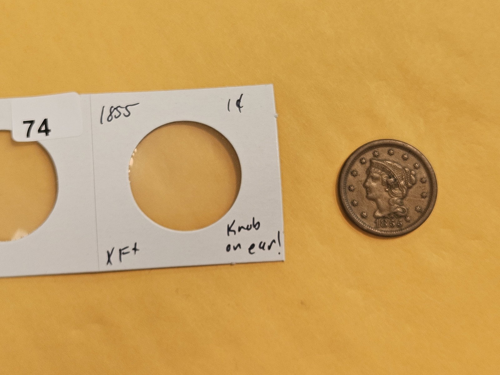 VARIETY! 1855 Braided Hair Large Cent in Extra Fine plus - 2