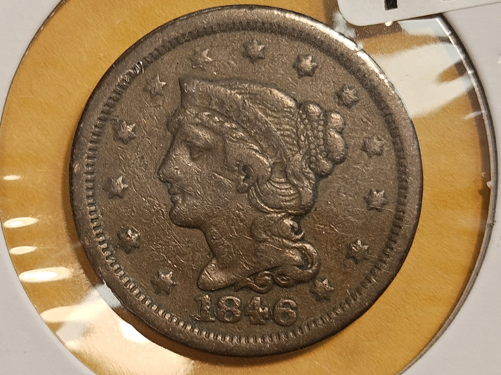 1846 Braided Hair Large Cent: In Fine