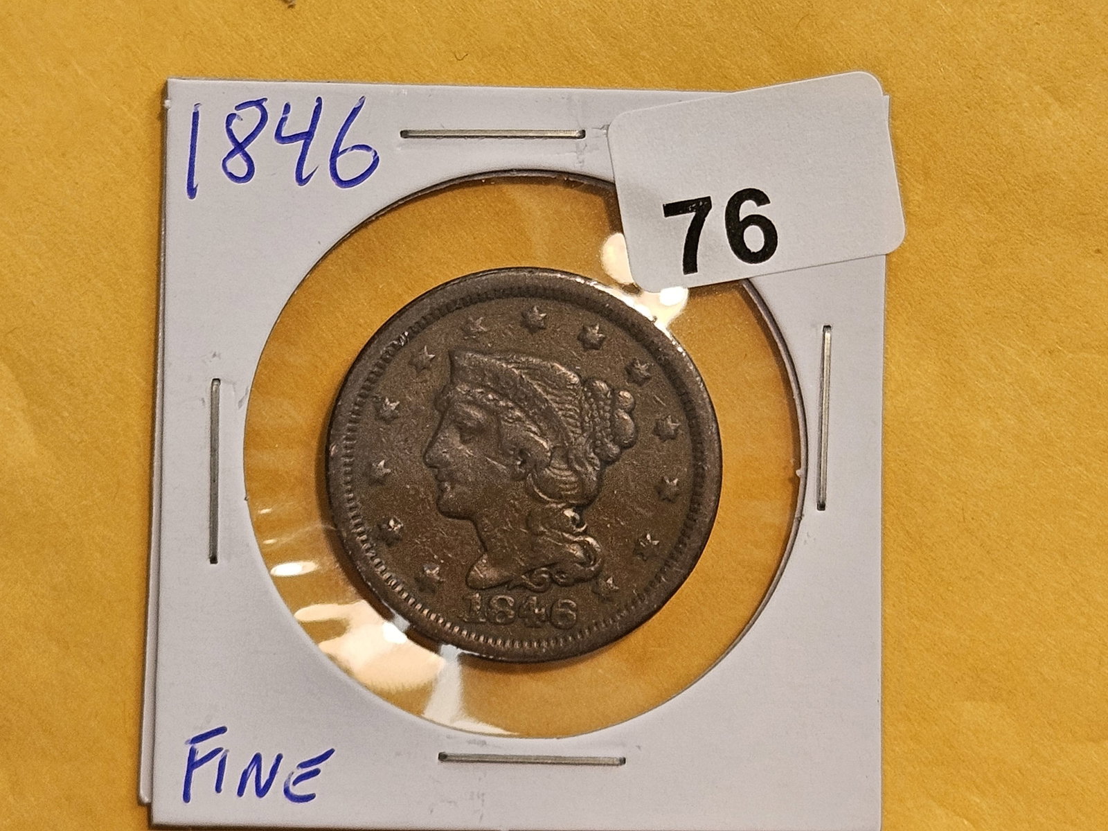 1846 Braided Hair Large Cent - 2