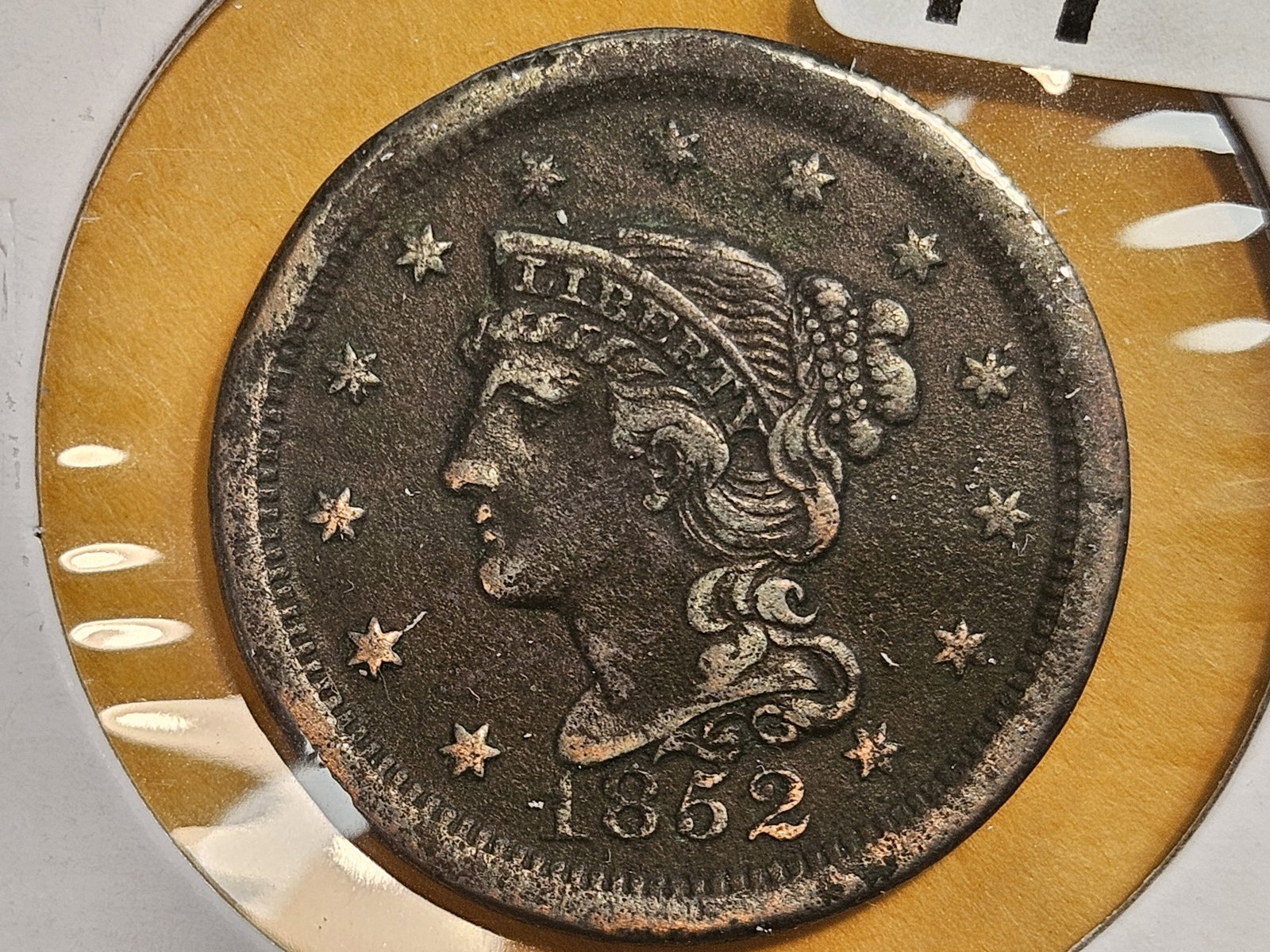 1852 Braided Hair Large Cent in Extra Fine plus - details: Light surface issues