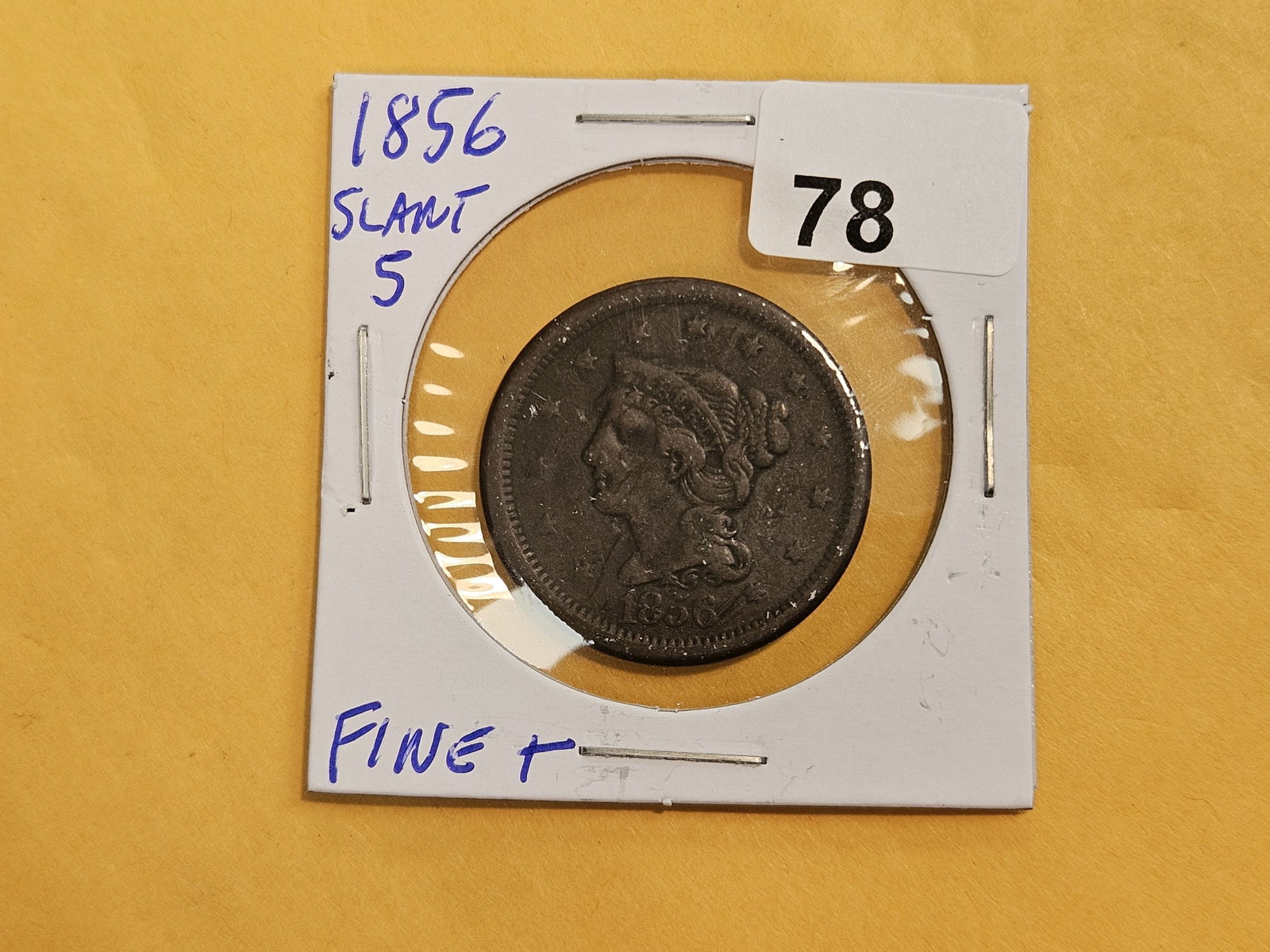 1856 Braided Hair Large Cent in Fine plus - 2